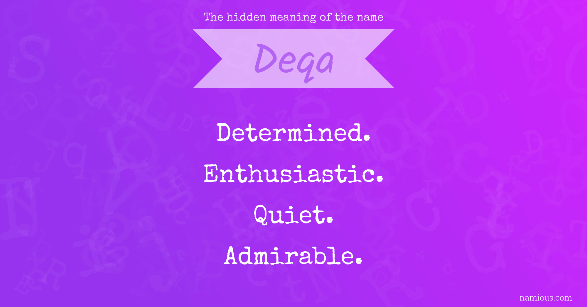 The hidden meaning of the name Deqa