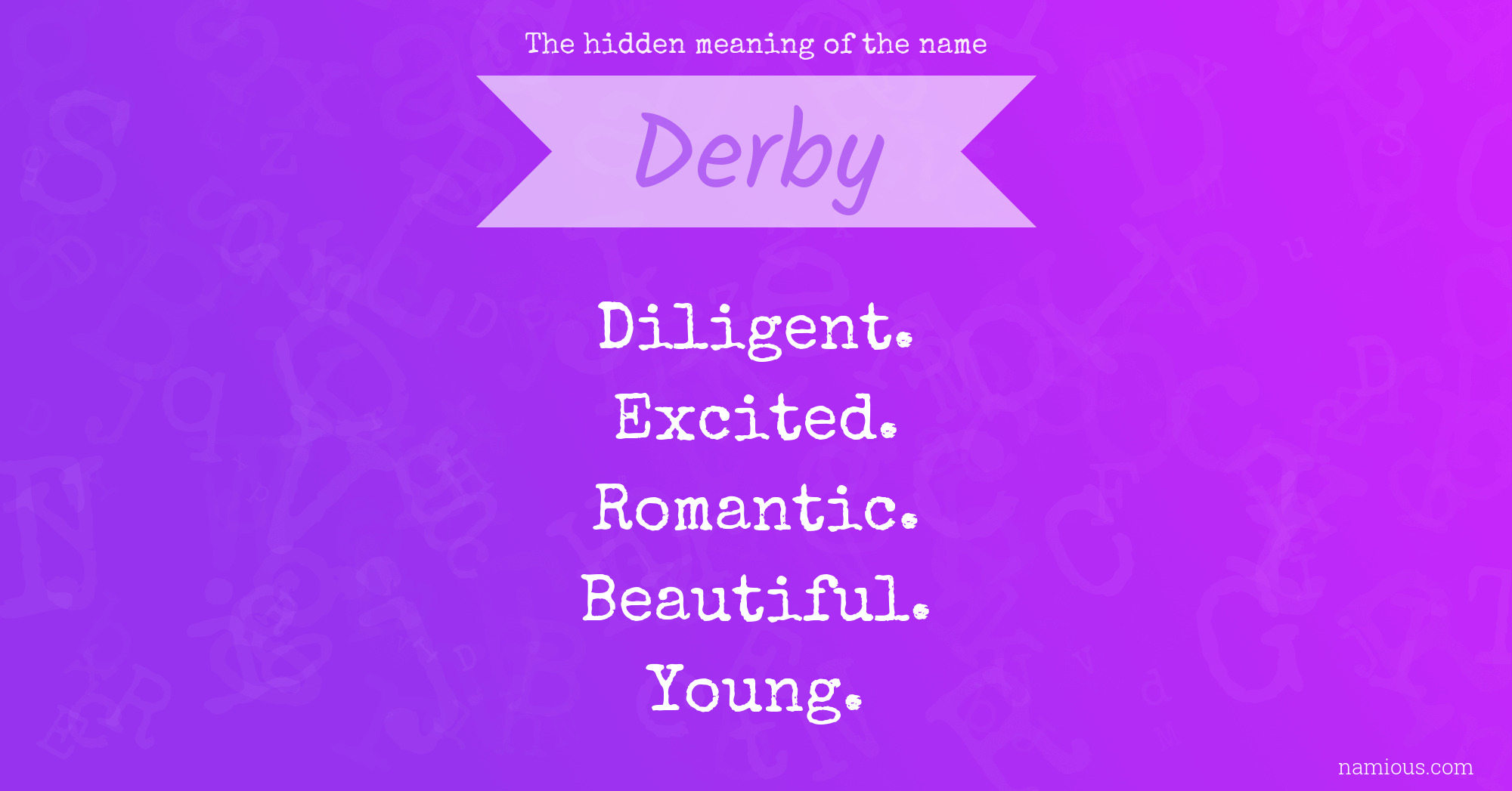 The hidden meaning of the name Derby