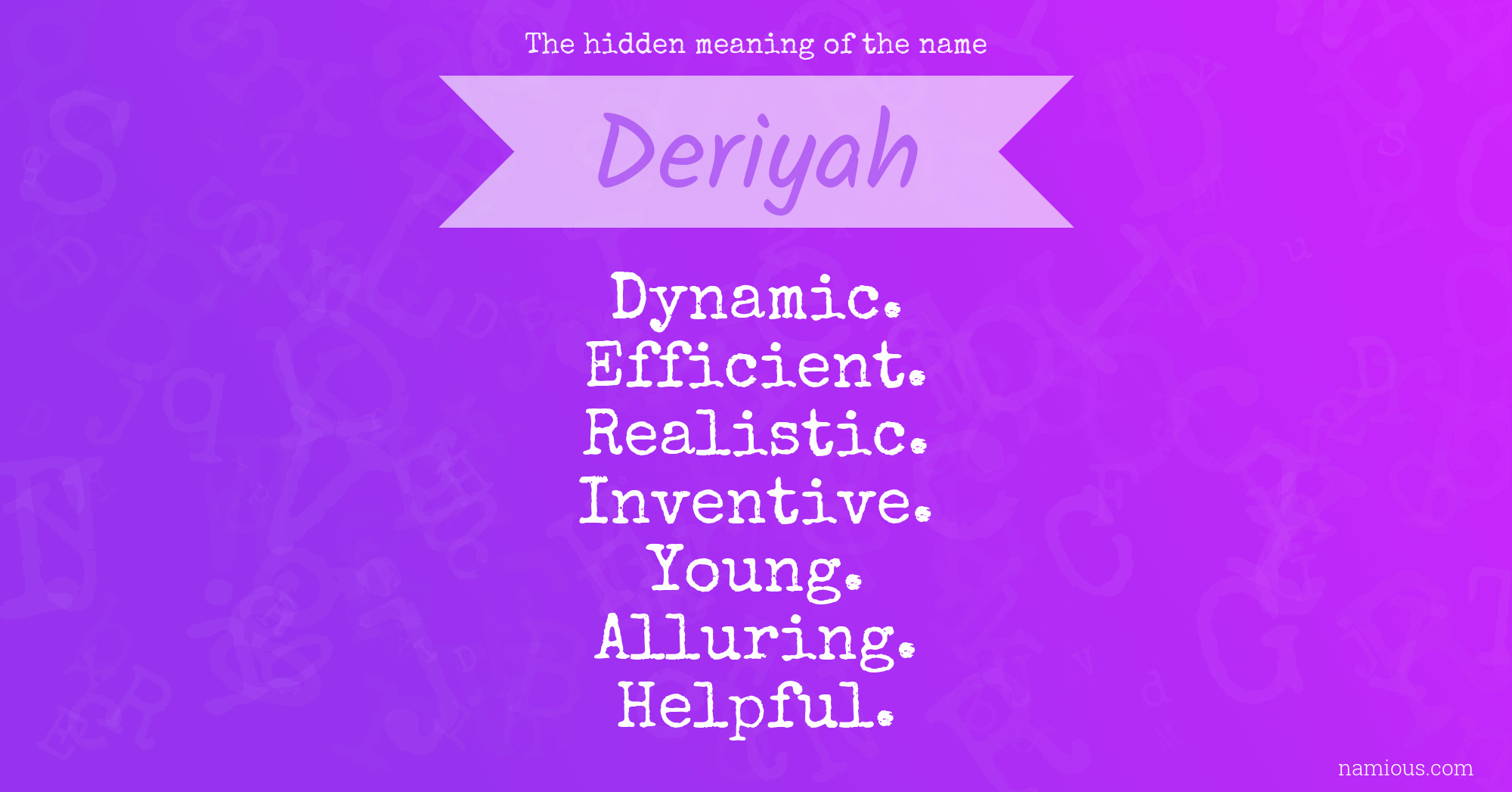 The hidden meaning of the name Deriyah