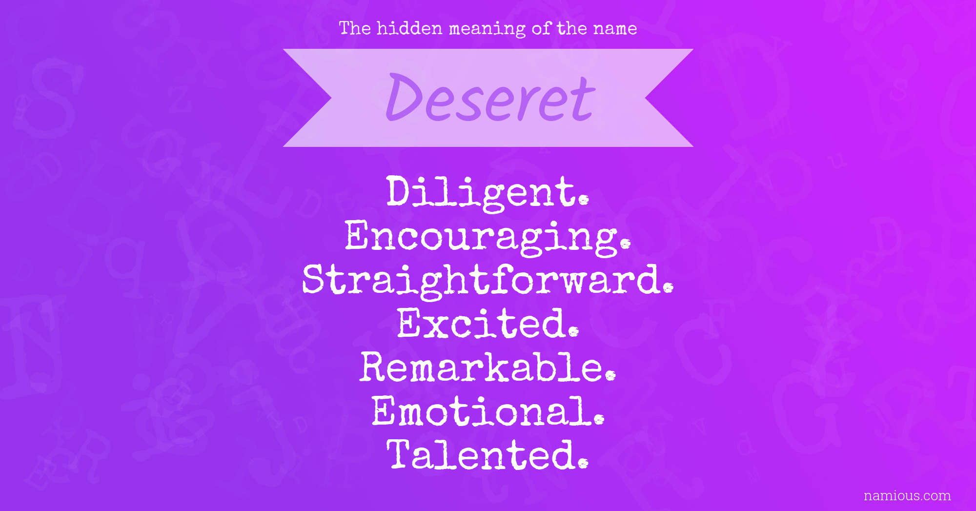 The hidden meaning of the name Deseret