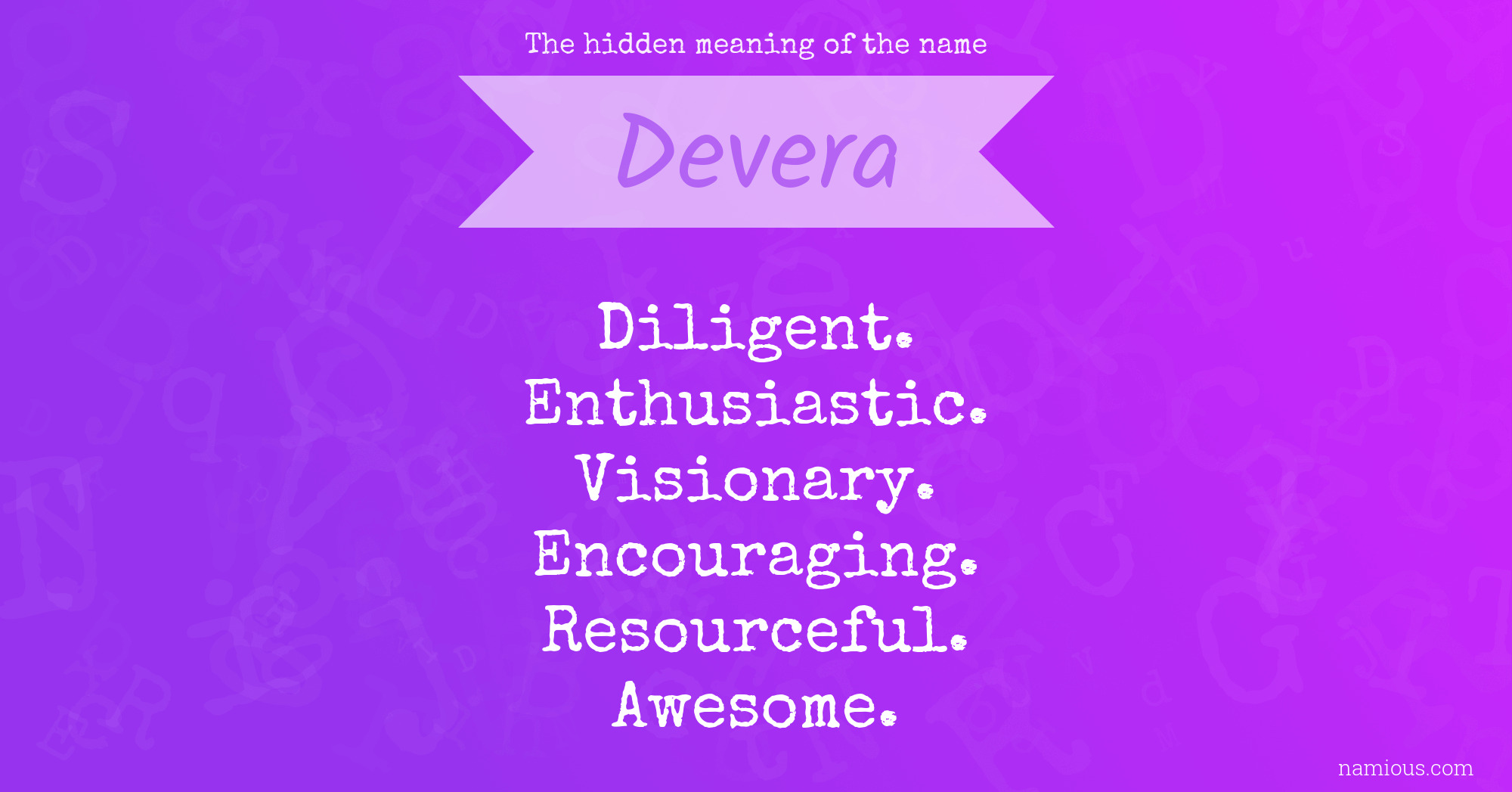 The hidden meaning of the name Devera