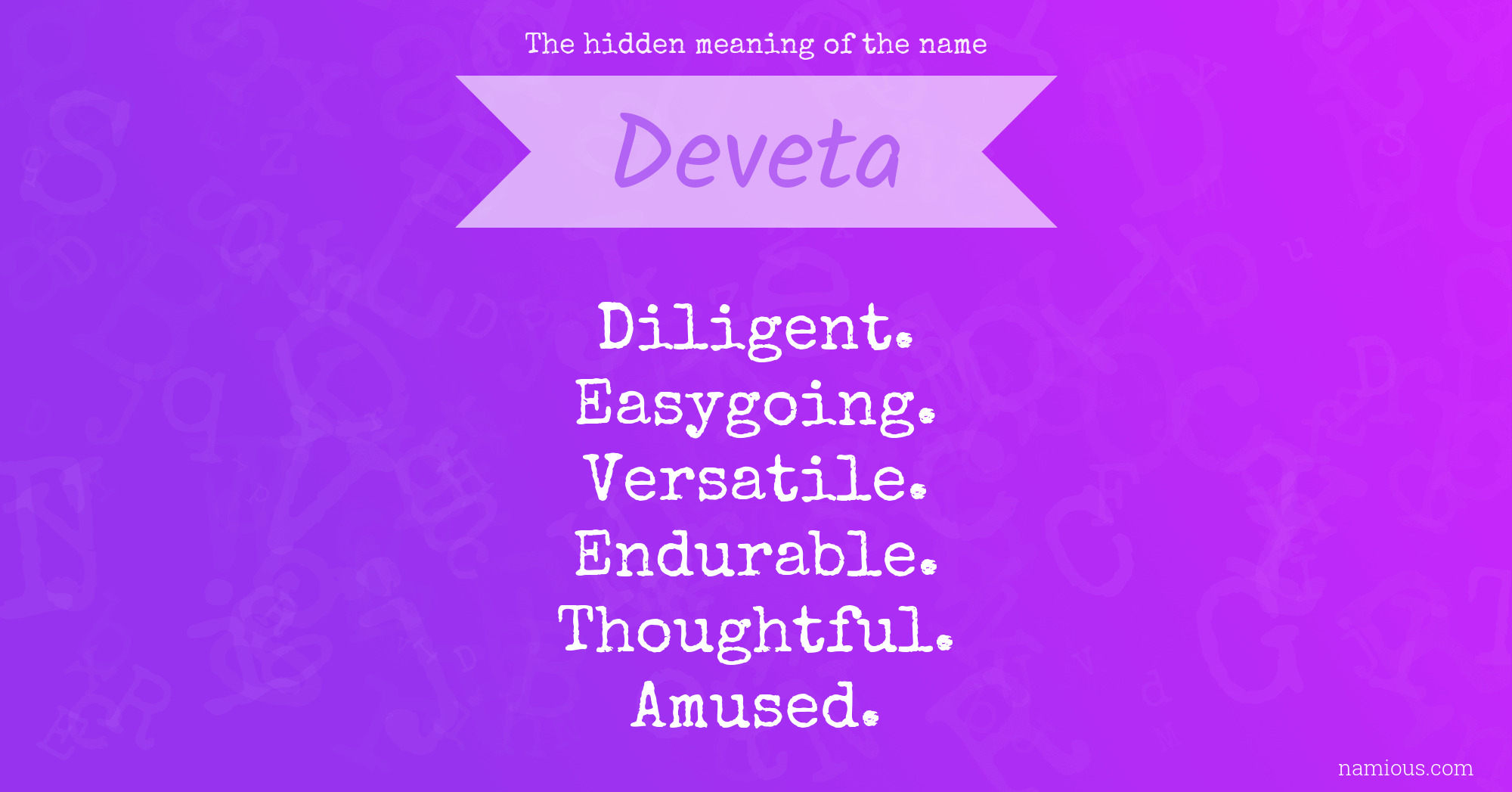 The hidden meaning of the name Deveta