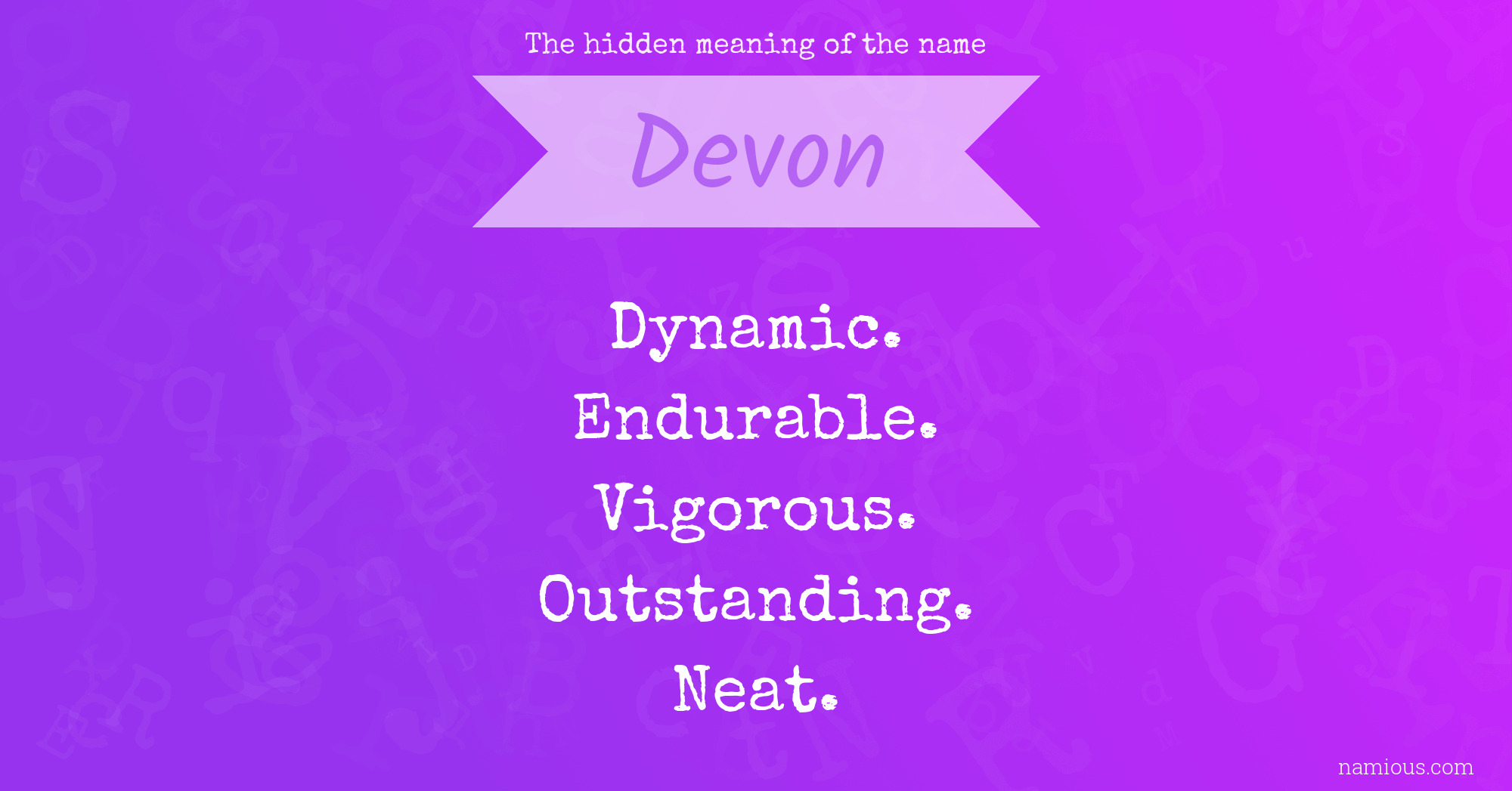 The hidden meaning of the name Devon