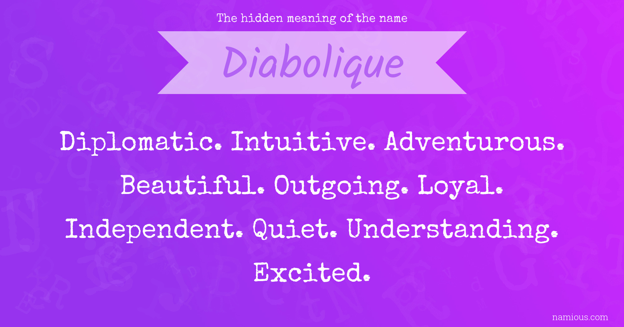 The hidden meaning of the name Diabolique