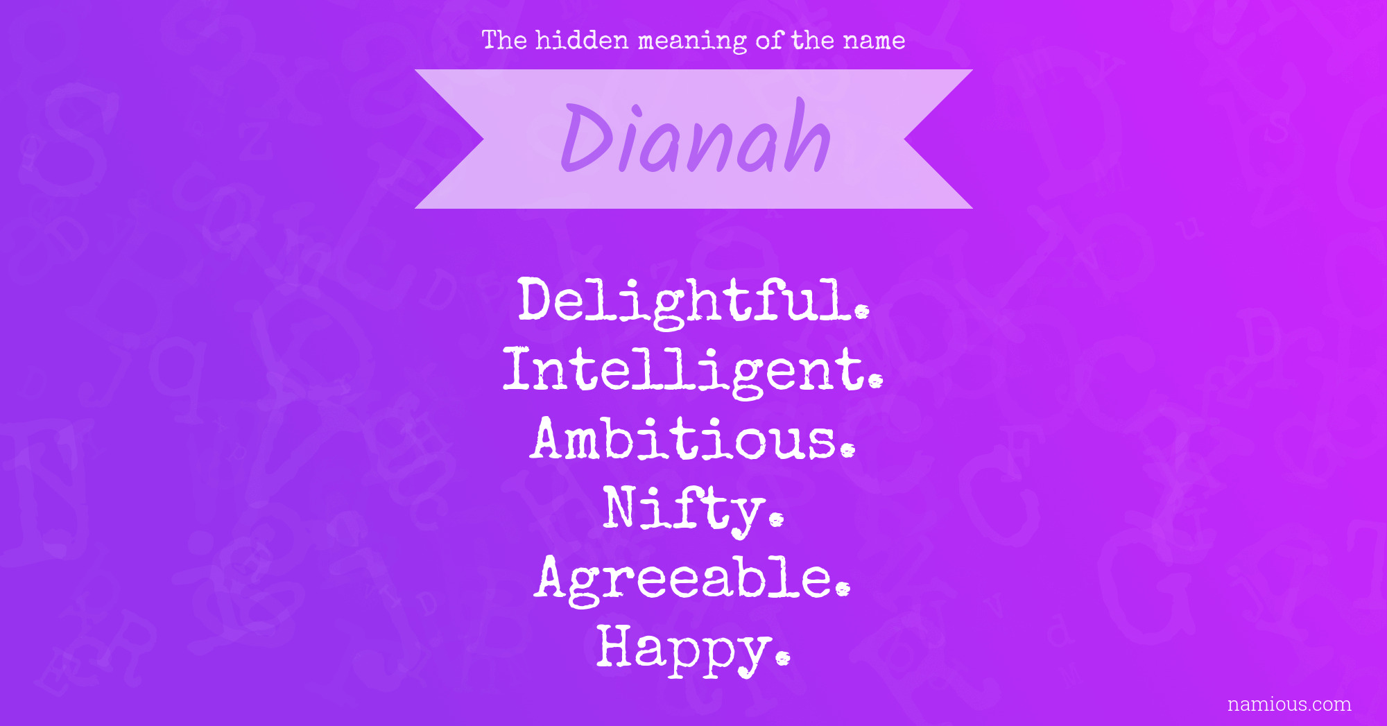 The hidden meaning of the name Dianah