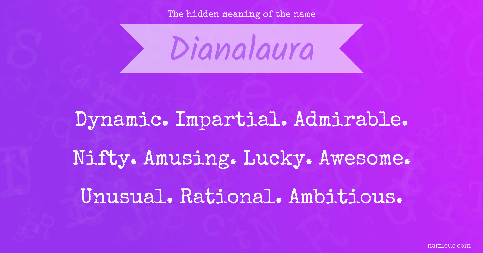 The hidden meaning of the name Dianalaura