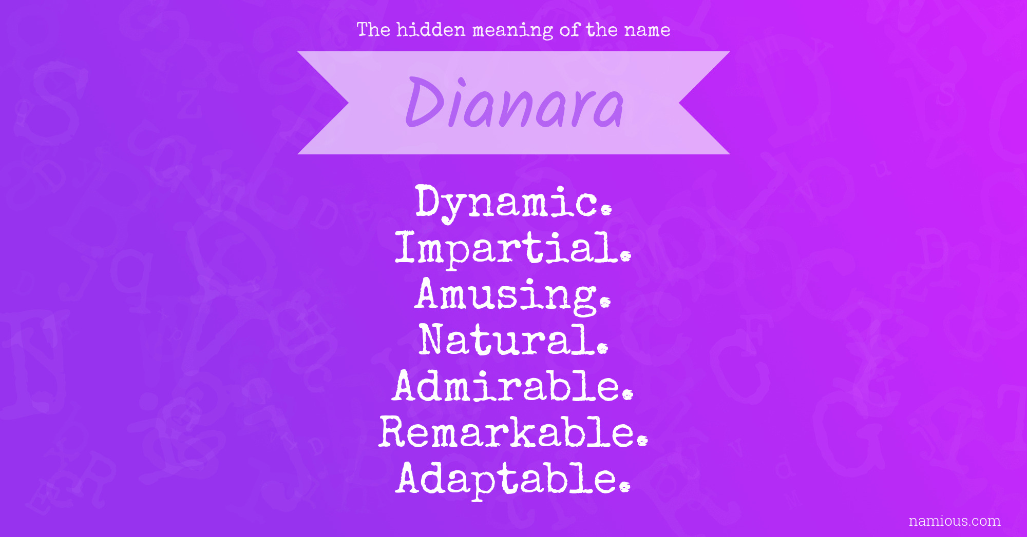 The hidden meaning of the name Dianara