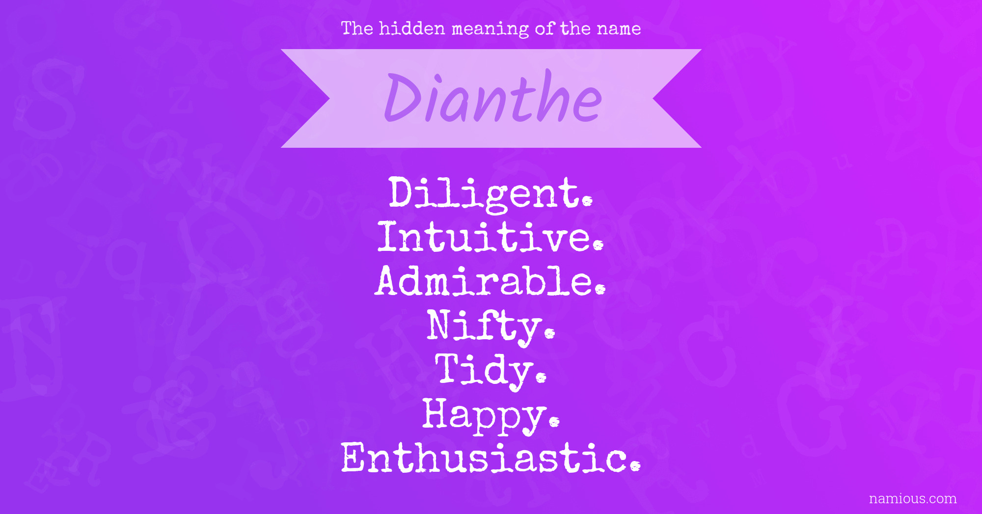 The hidden meaning of the name Dianthe