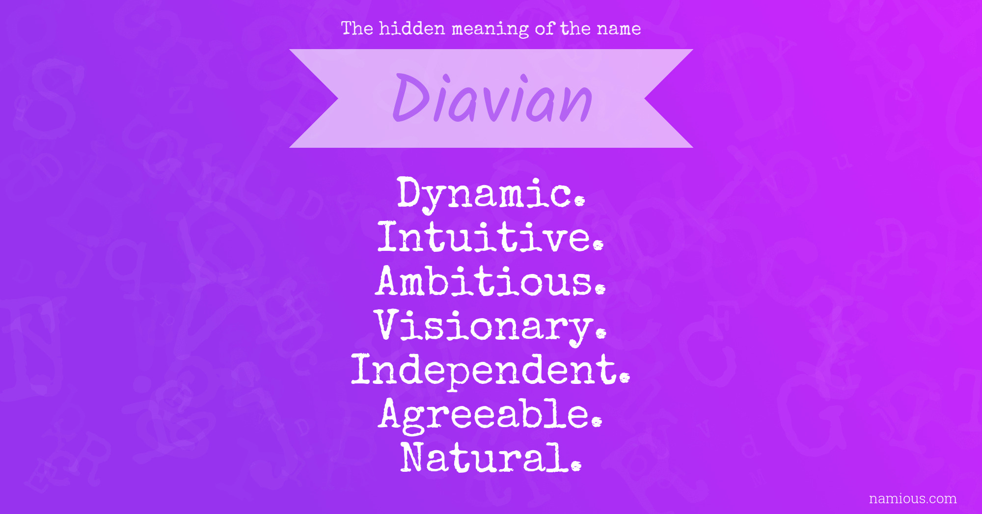 The hidden meaning of the name Diavian