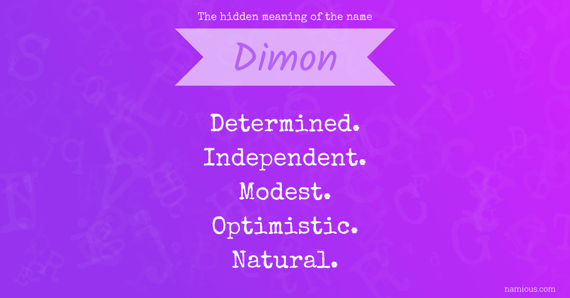 The hidden meaning of the name Dimon