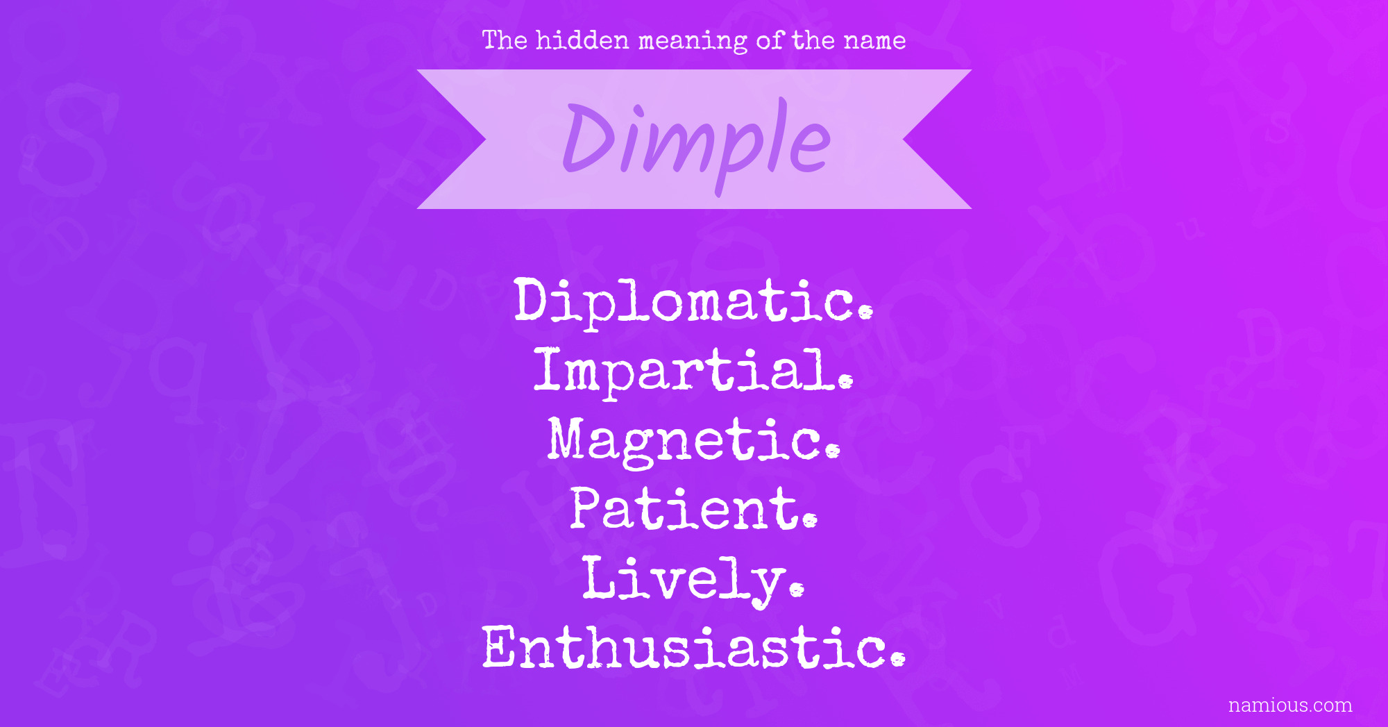 The hidden meaning of the name Dimple