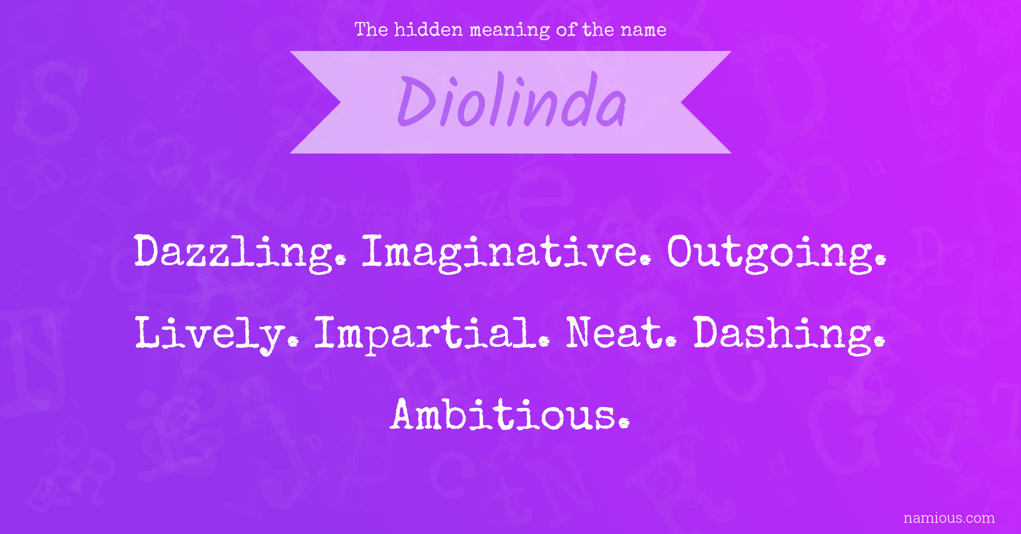 The hidden meaning of the name Diolinda