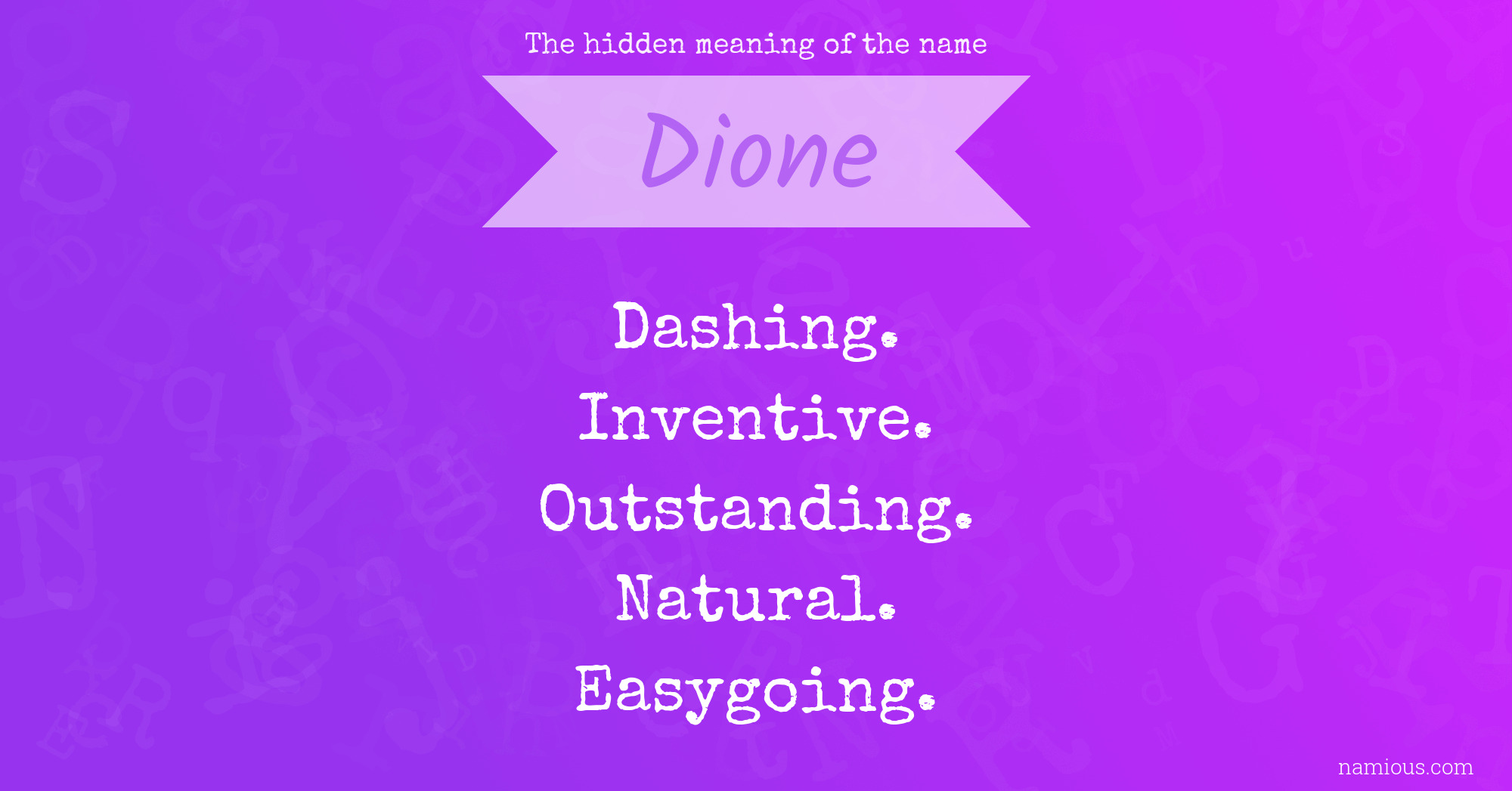 The hidden meaning of the name Dione