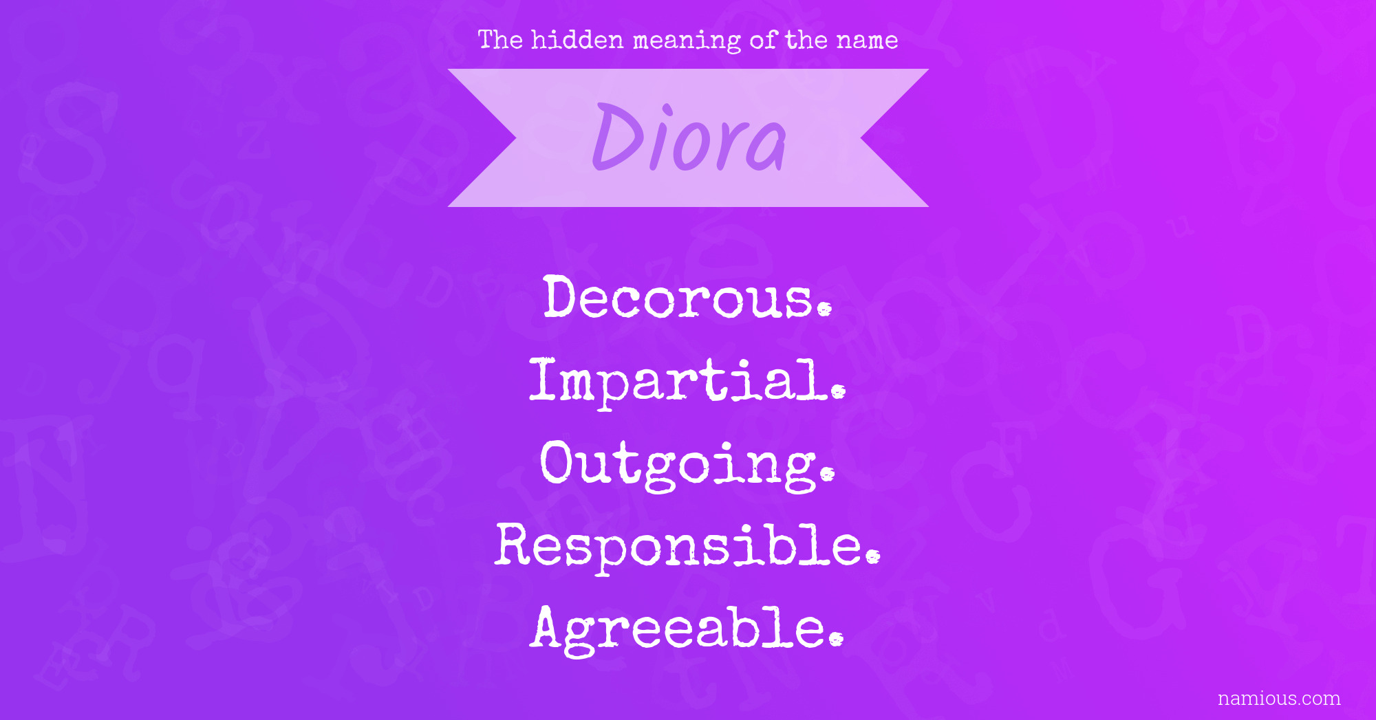 The hidden meaning of the name Diora