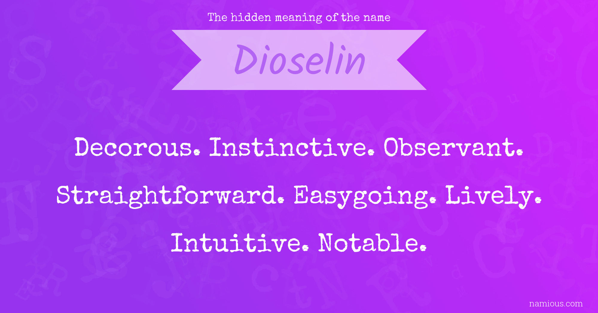 The hidden meaning of the name Dioselin