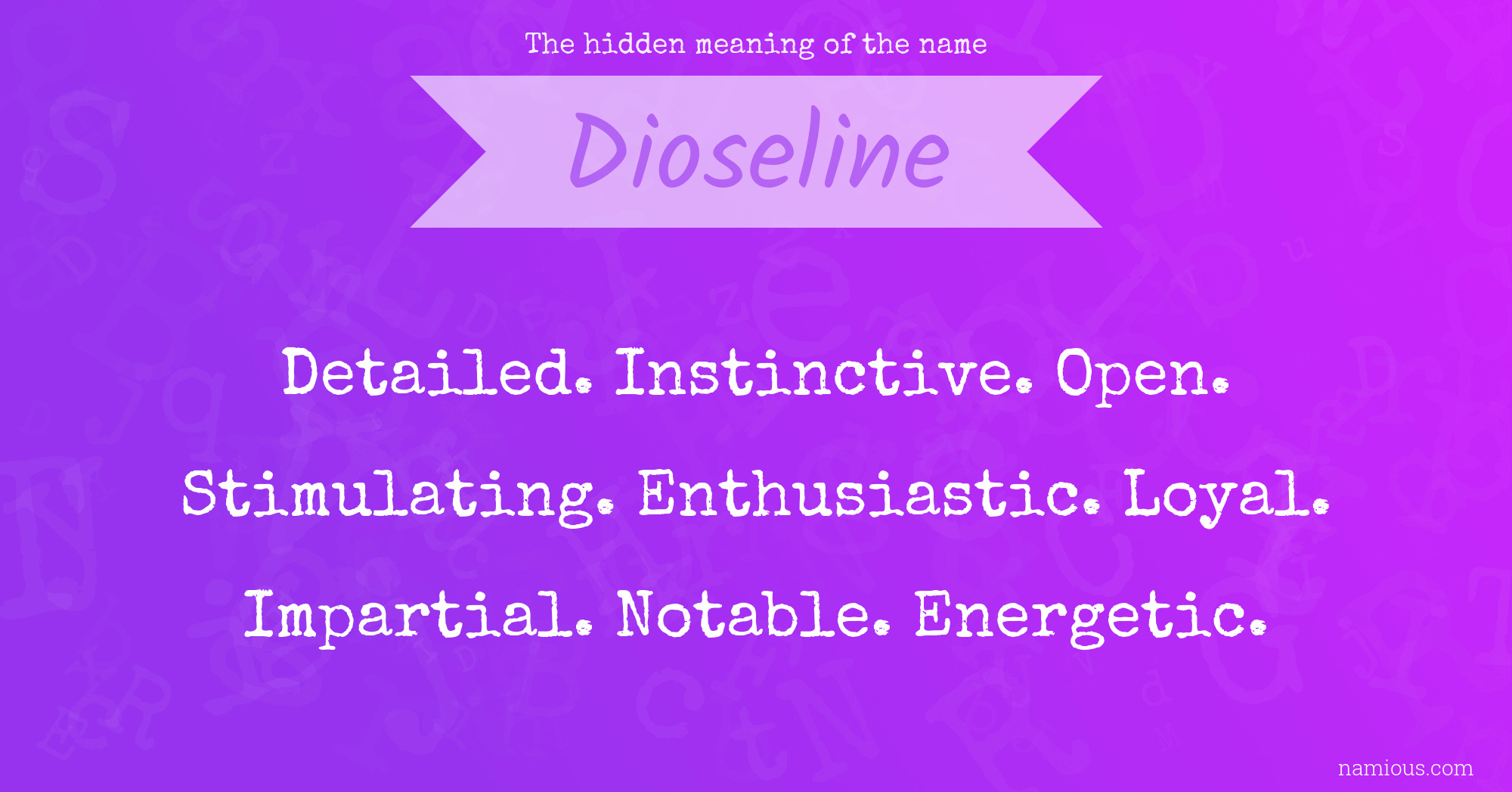 The hidden meaning of the name Dioseline