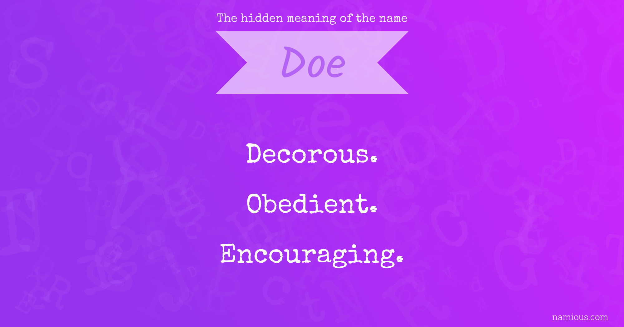 The hidden meaning of the name Doe