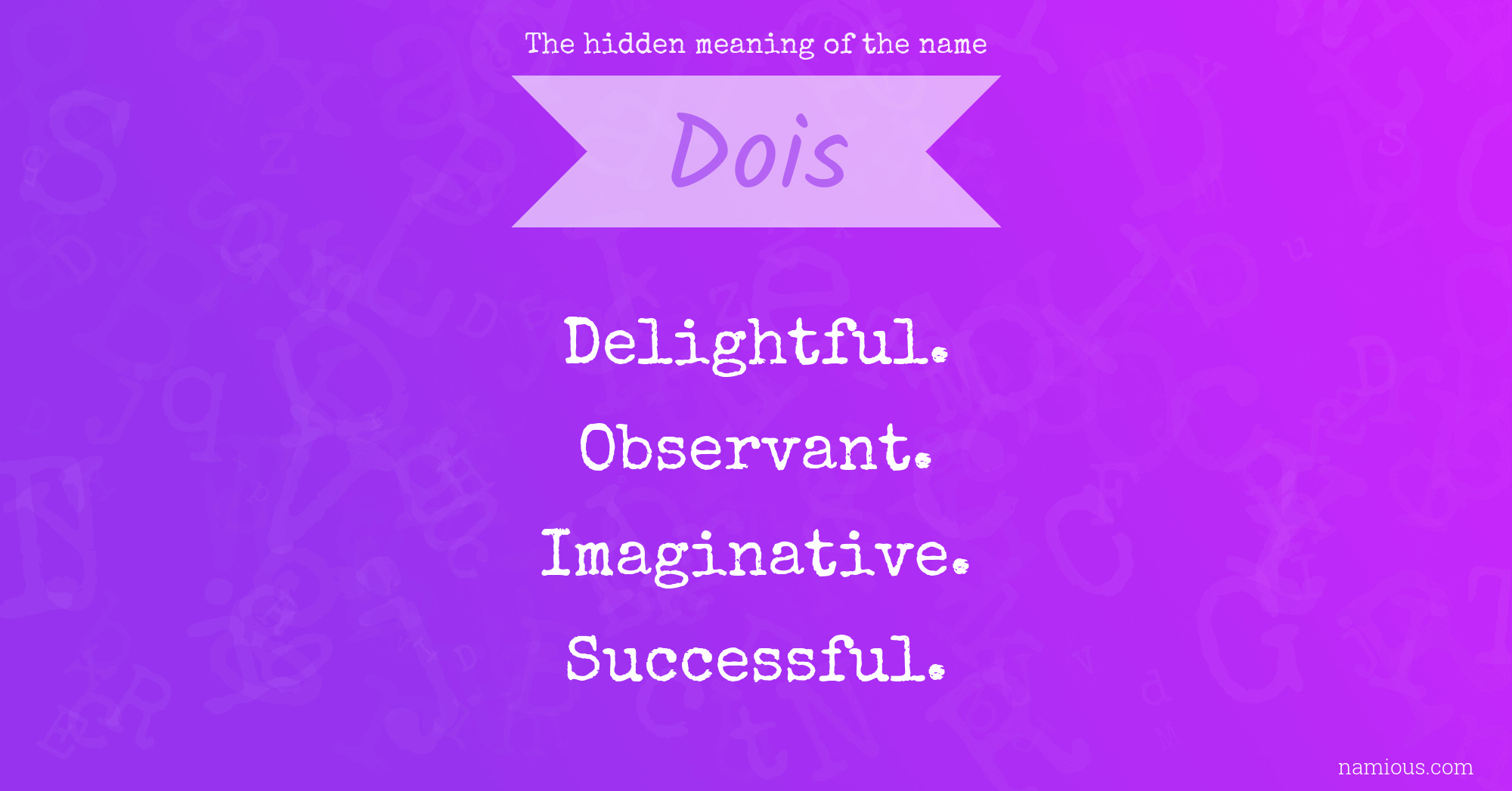 The hidden meaning of the name Dois