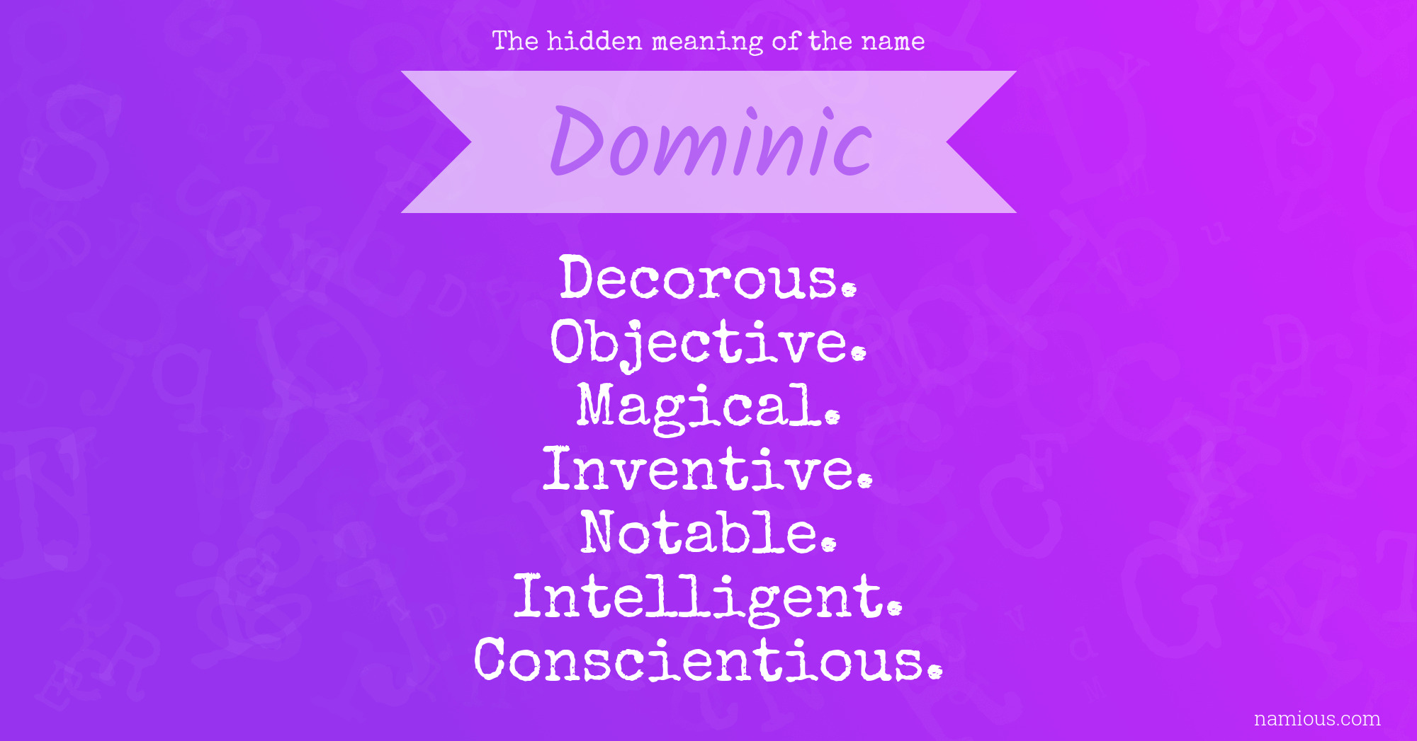 The hidden meaning of the name Dominic