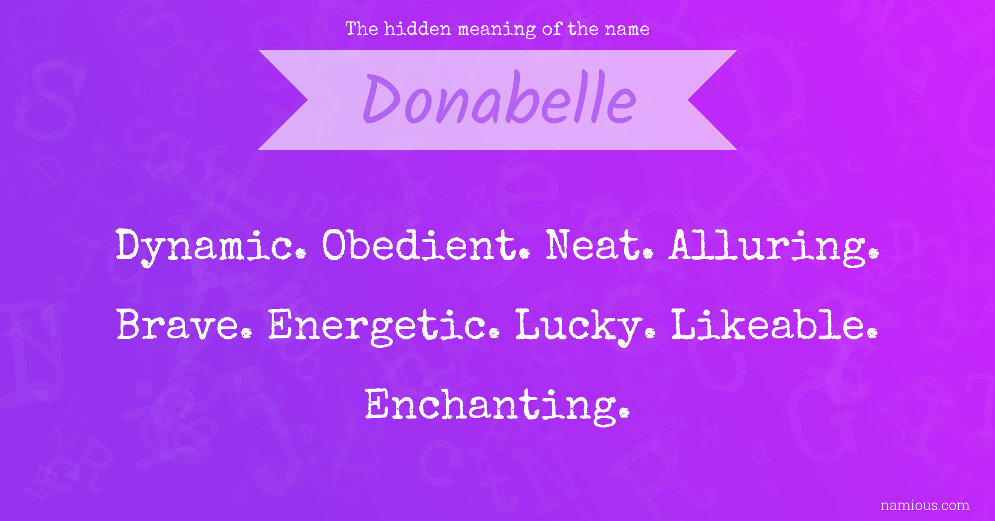 The hidden meaning of the name Donabelle