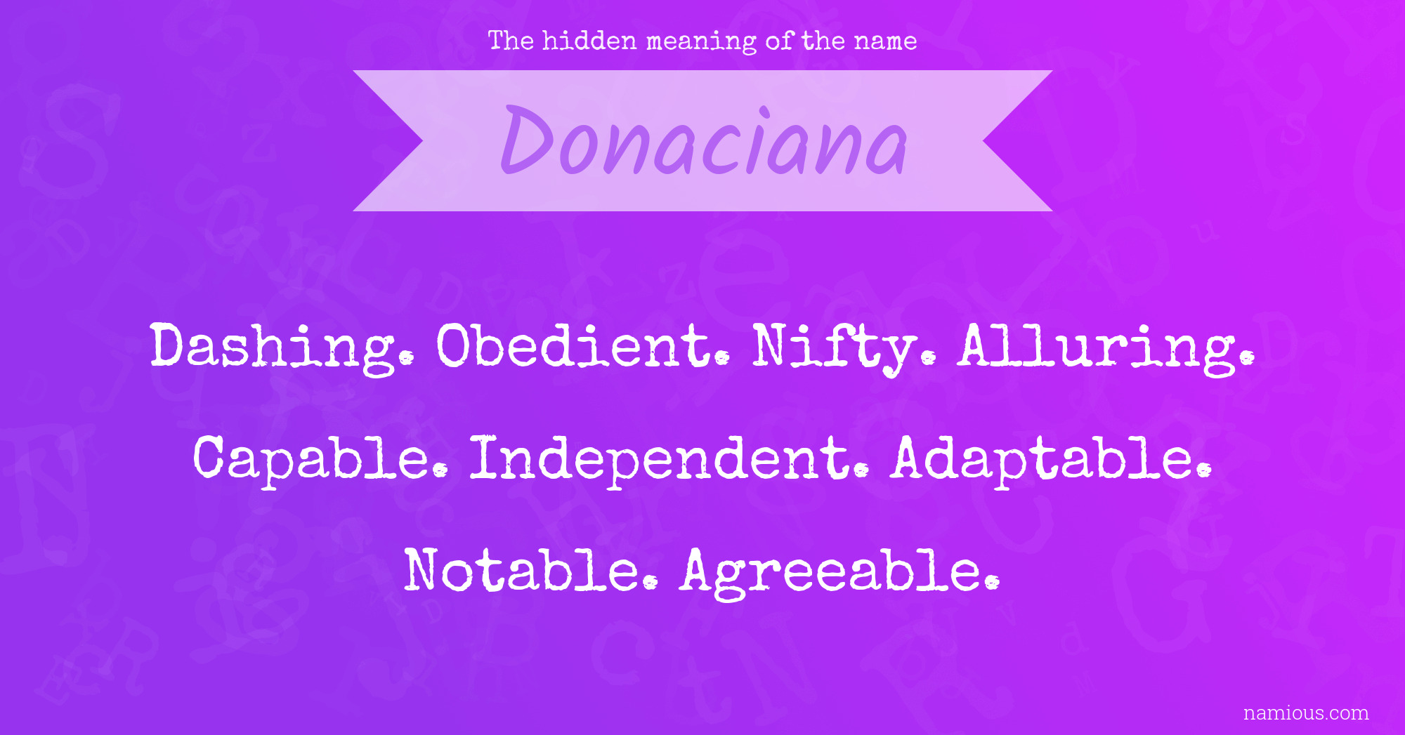 The hidden meaning of the name Donaciana