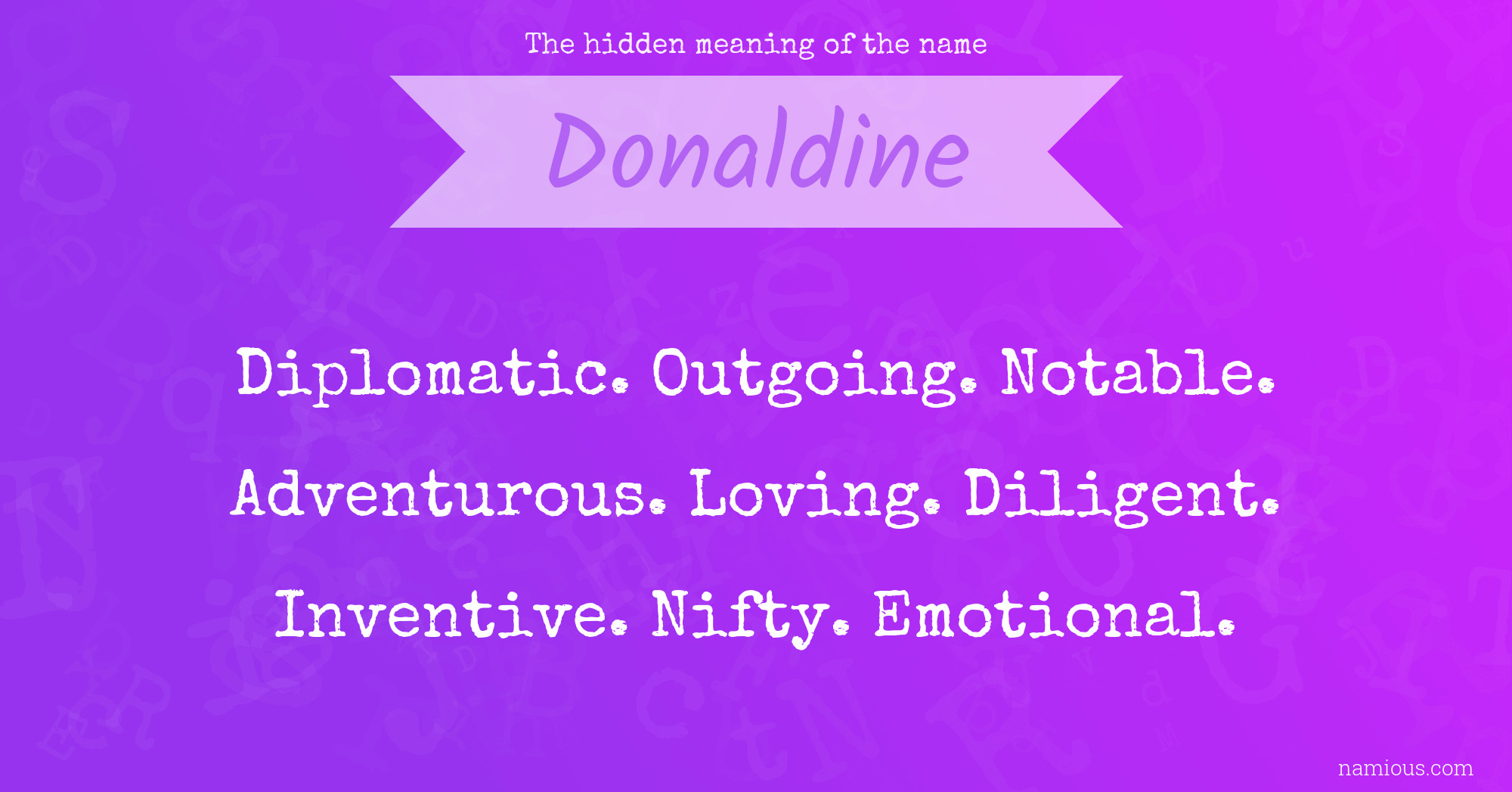 The hidden meaning of the name Donaldine