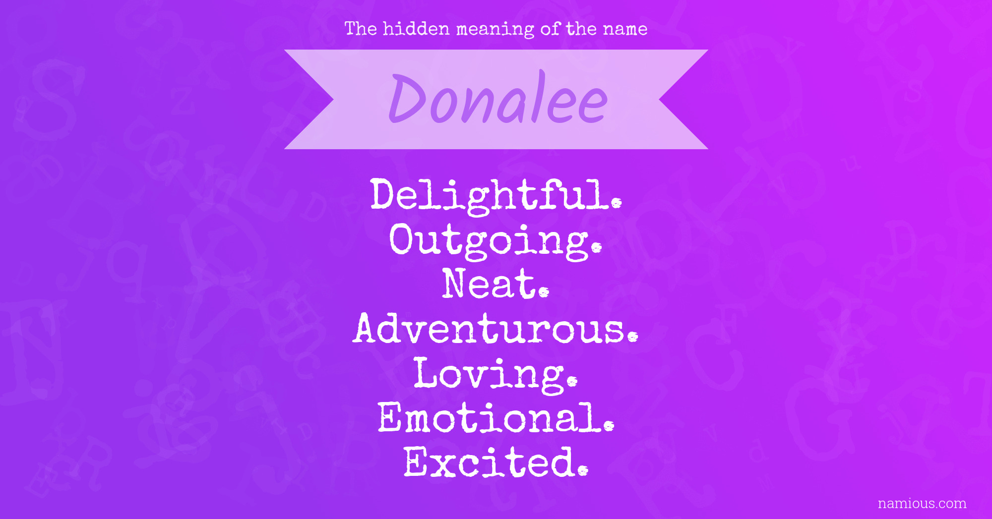 The hidden meaning of the name Donalee