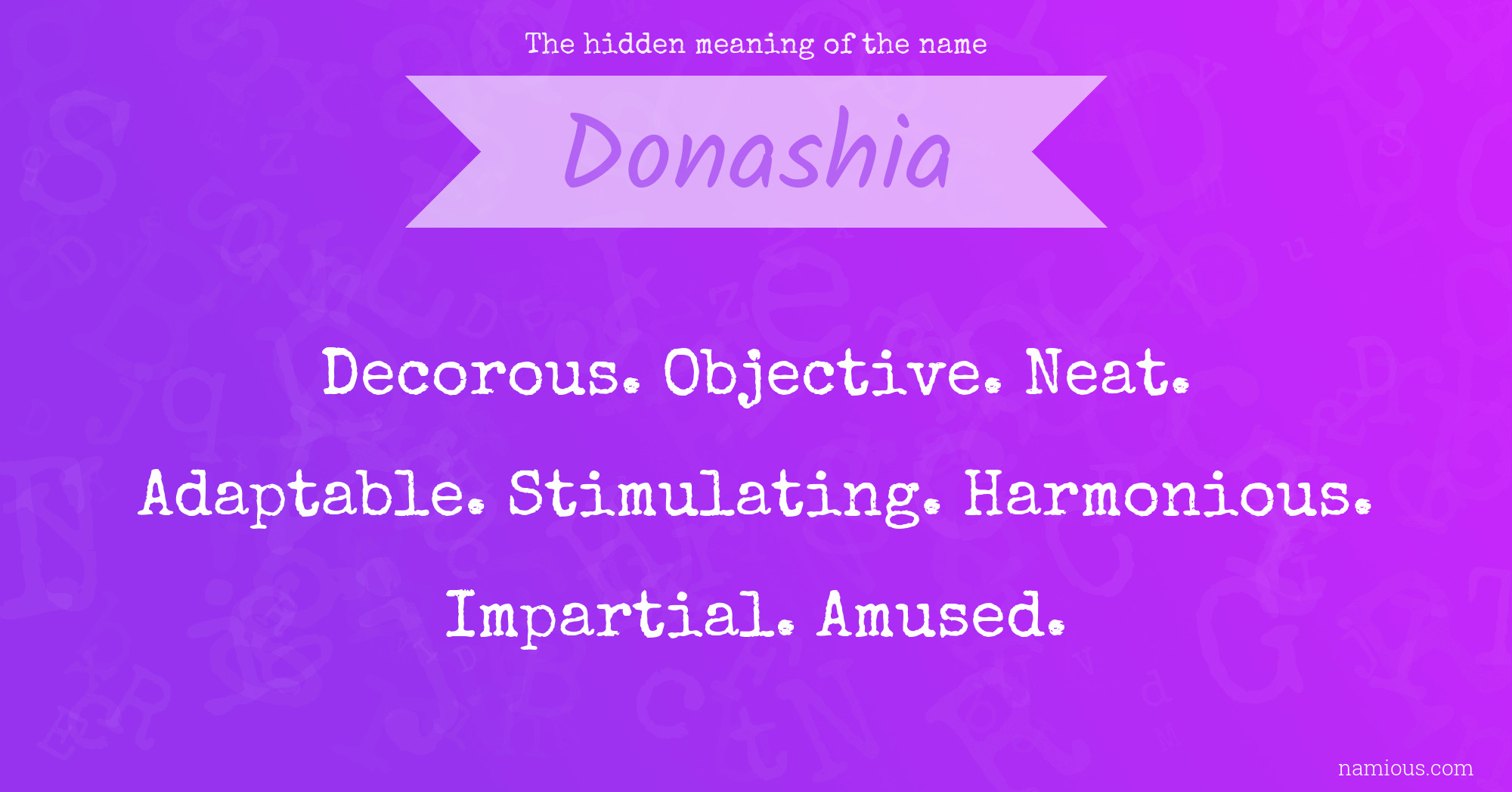 The hidden meaning of the name Donashia