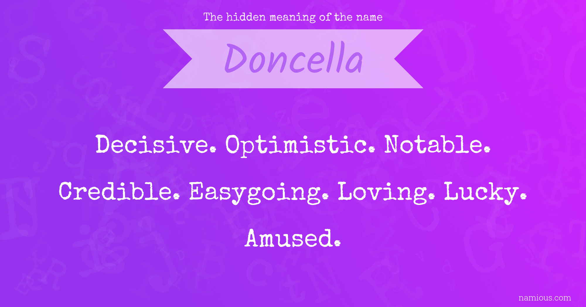 The hidden meaning of the name Doncella