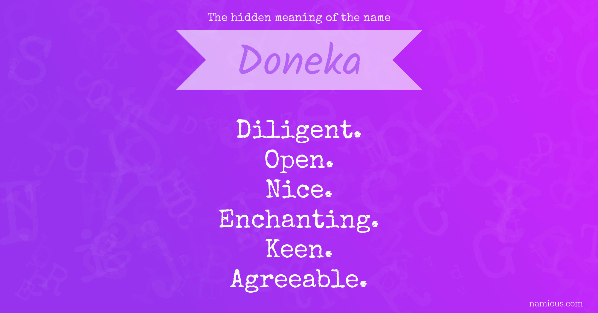 The hidden meaning of the name Doneka