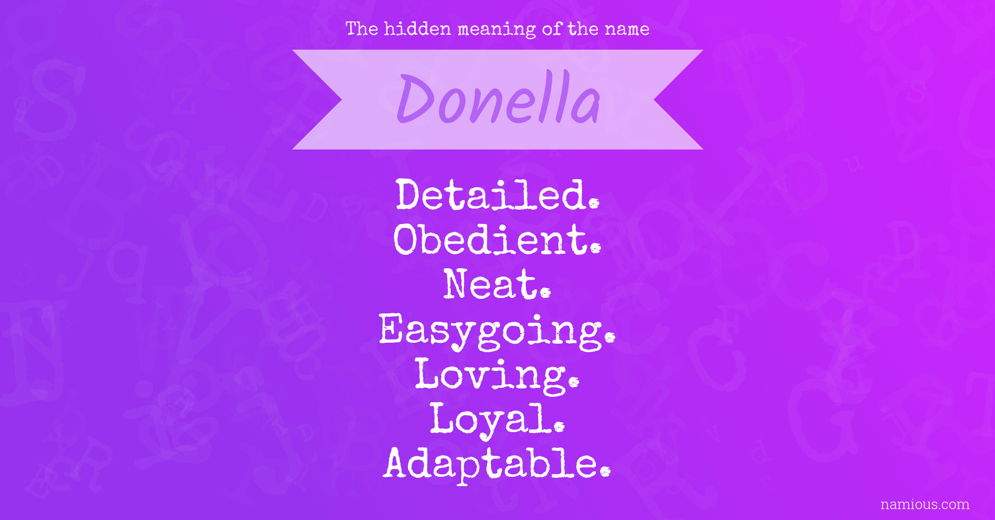 The hidden meaning of the name Donella