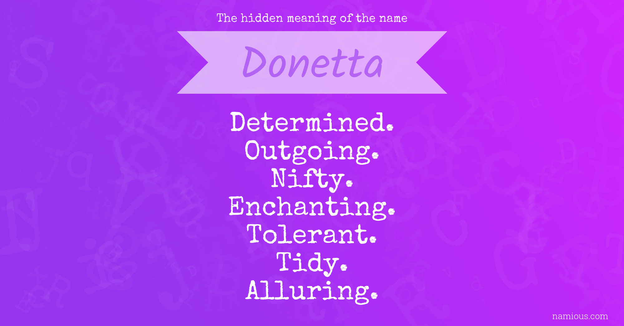 The hidden meaning of the name Donetta