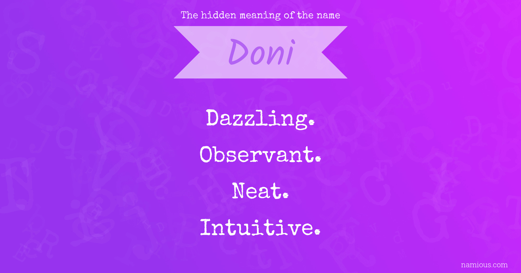 The hidden meaning of the name Doni