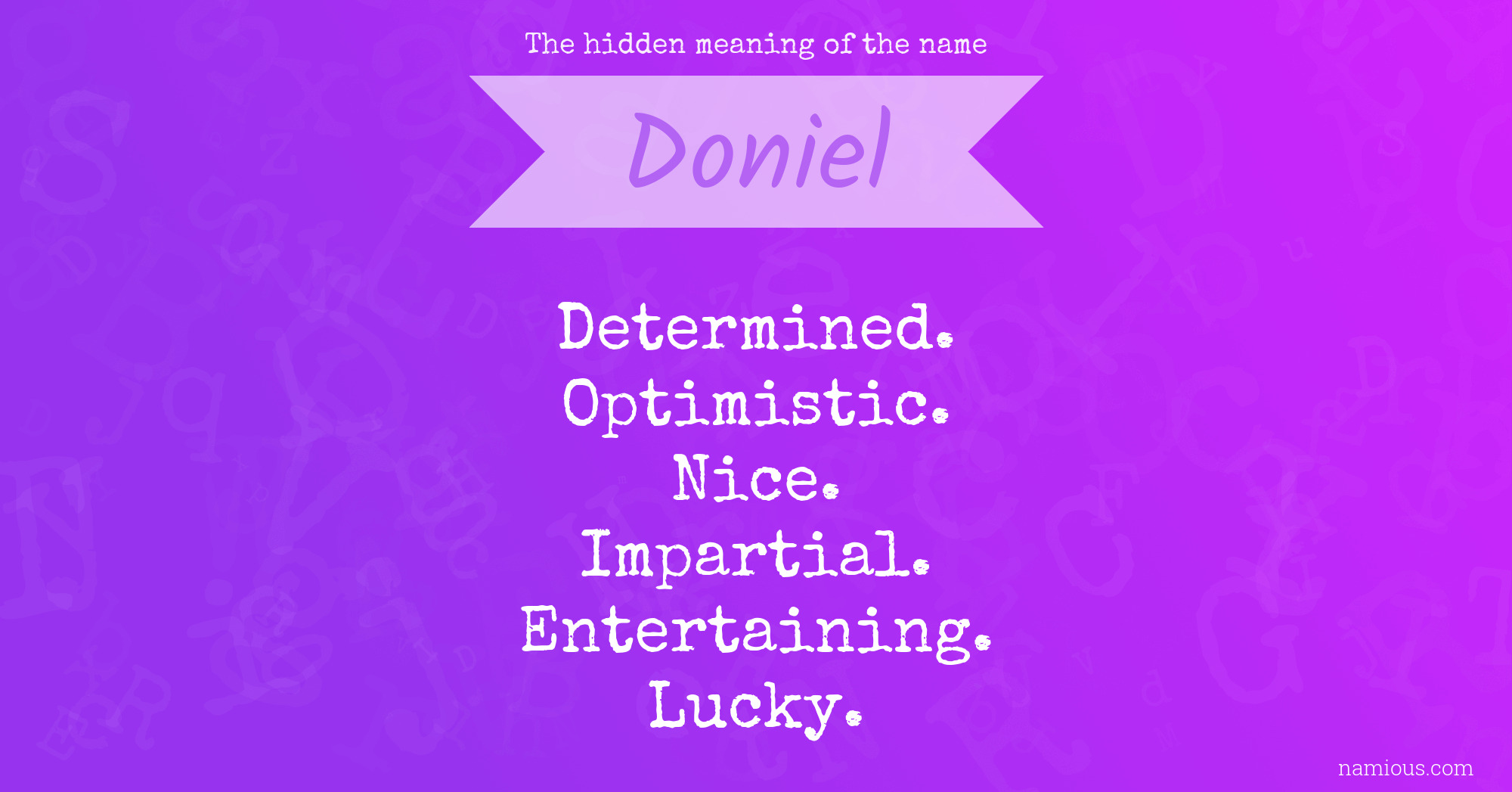 The hidden meaning of the name Doniel