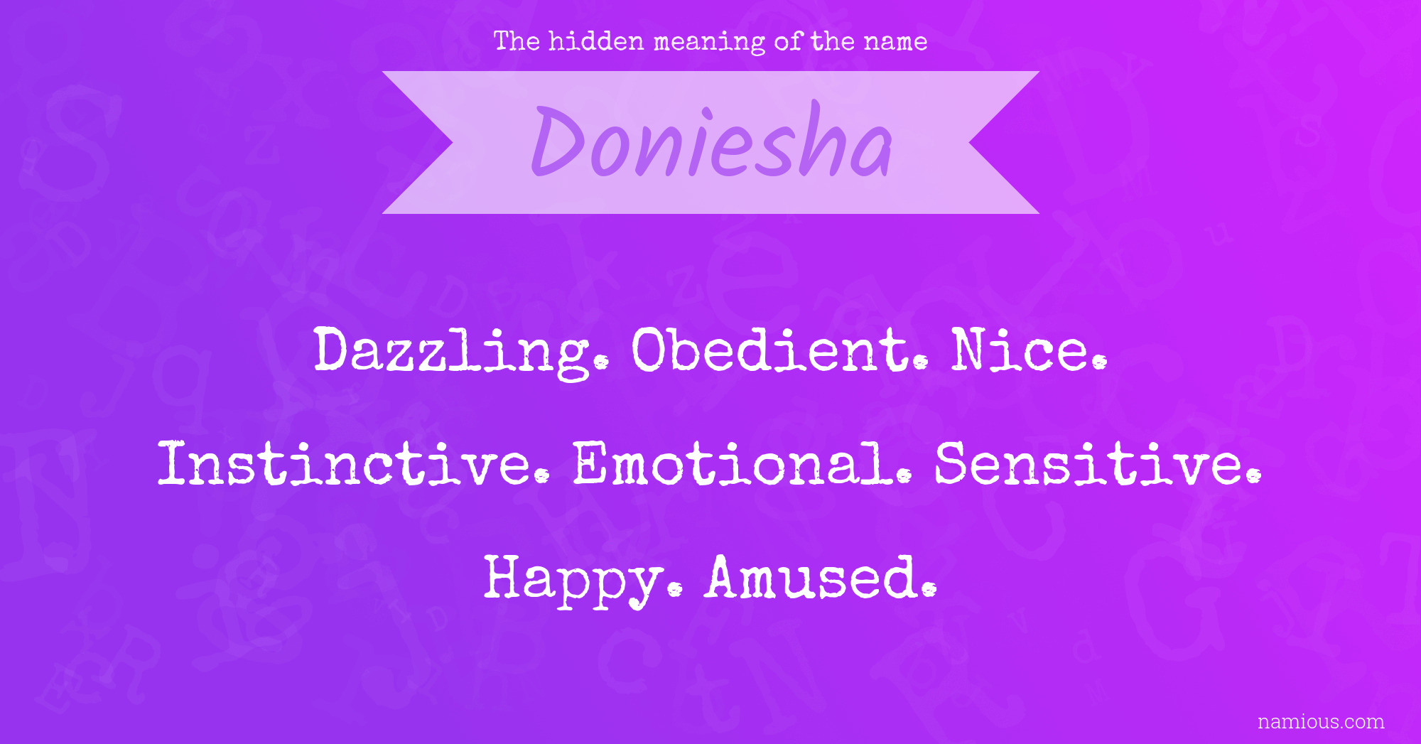 The hidden meaning of the name Doniesha