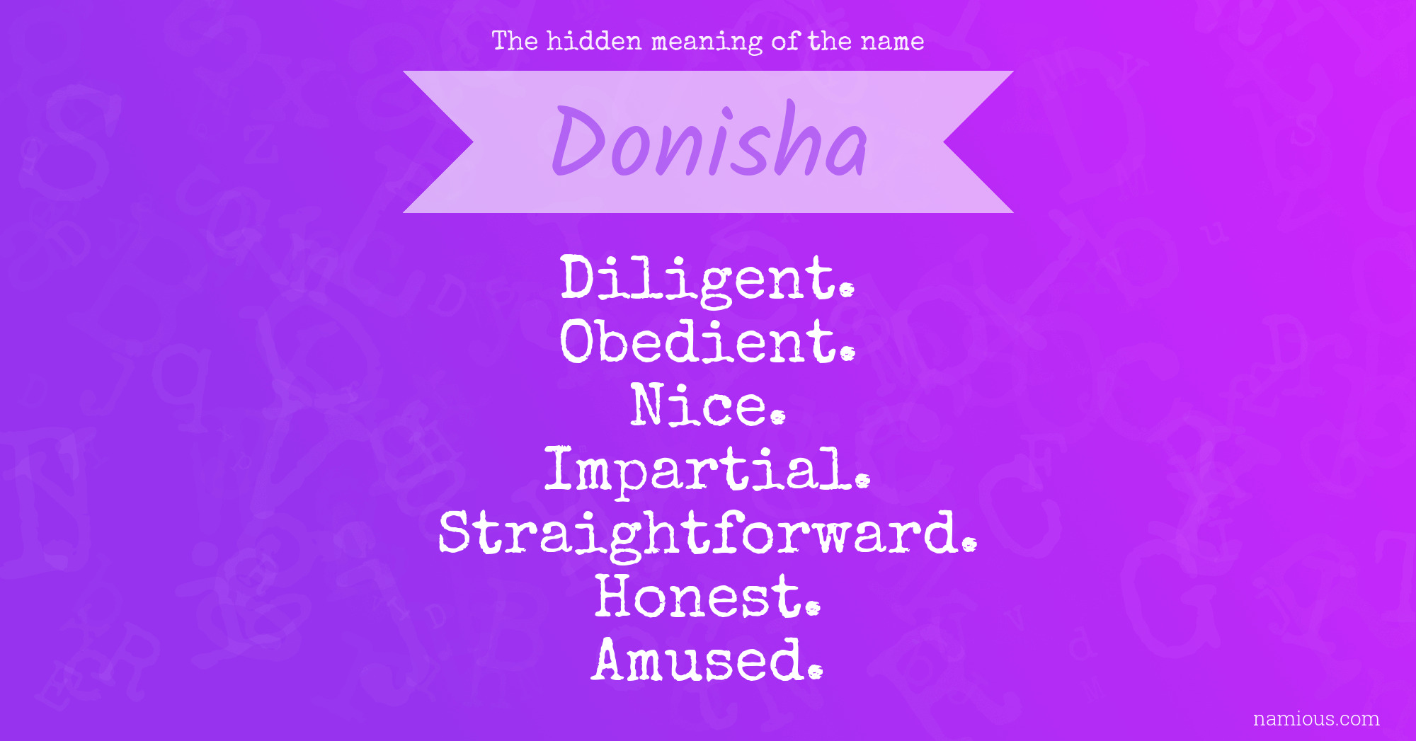 The hidden meaning of the name Donisha