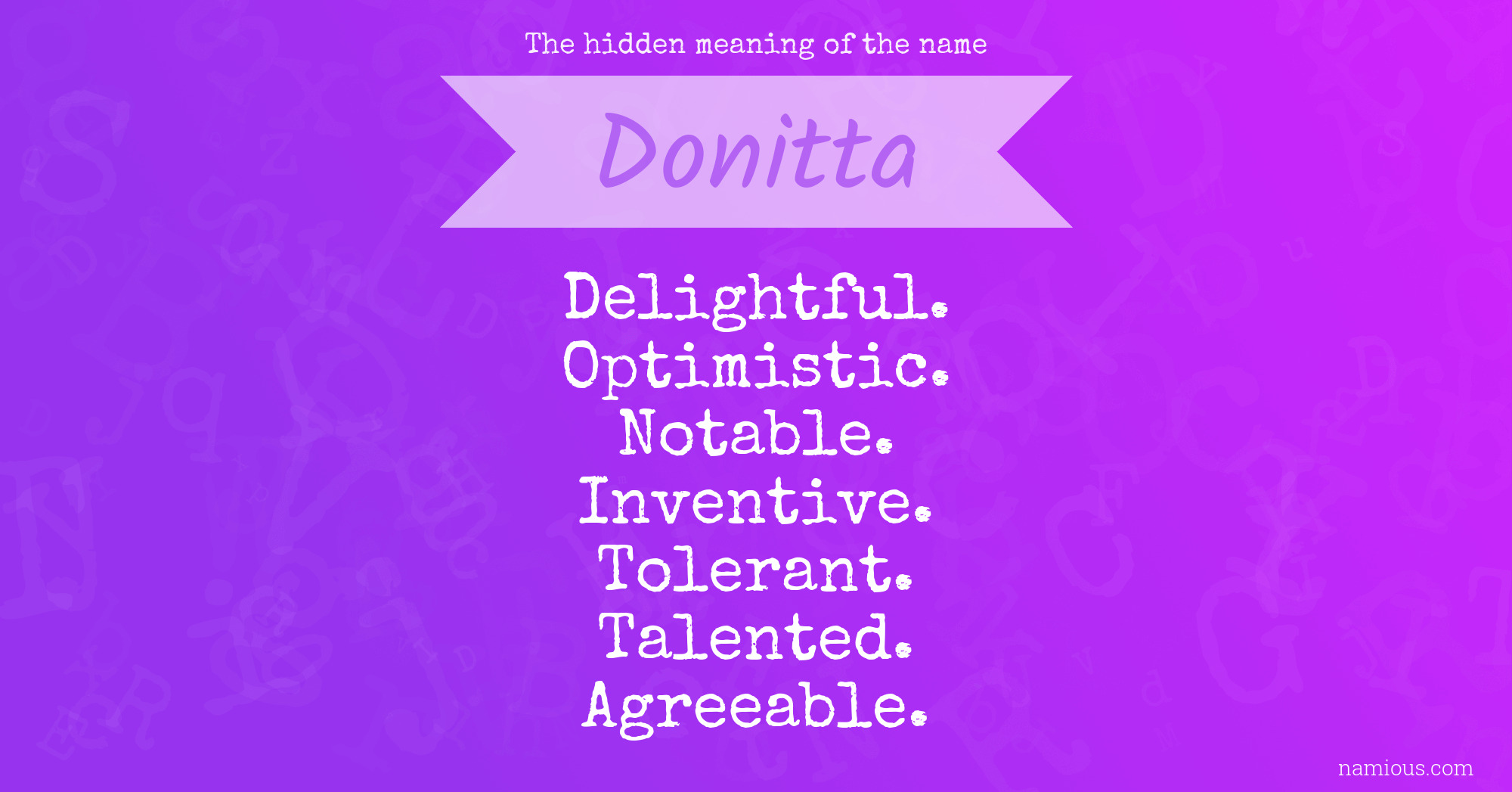 The hidden meaning of the name Donitta