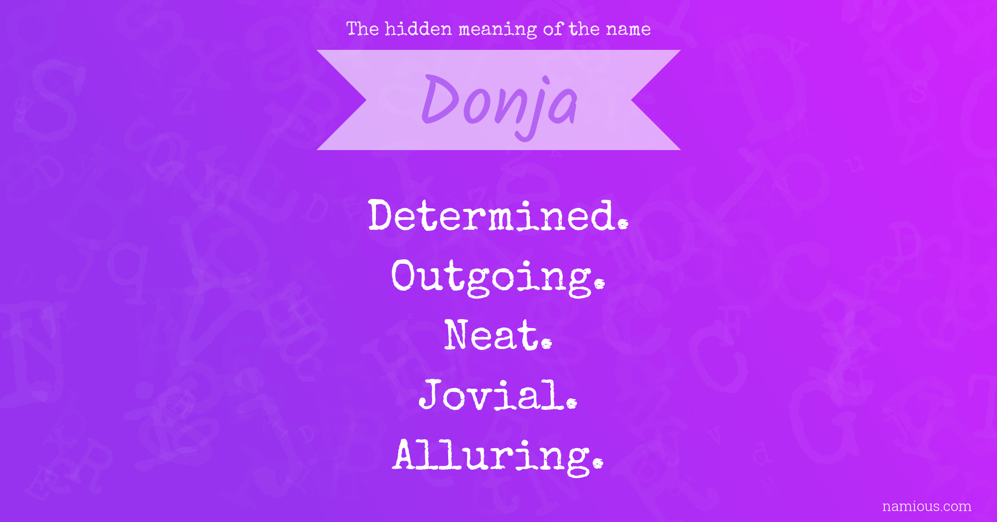 The hidden meaning of the name Donja