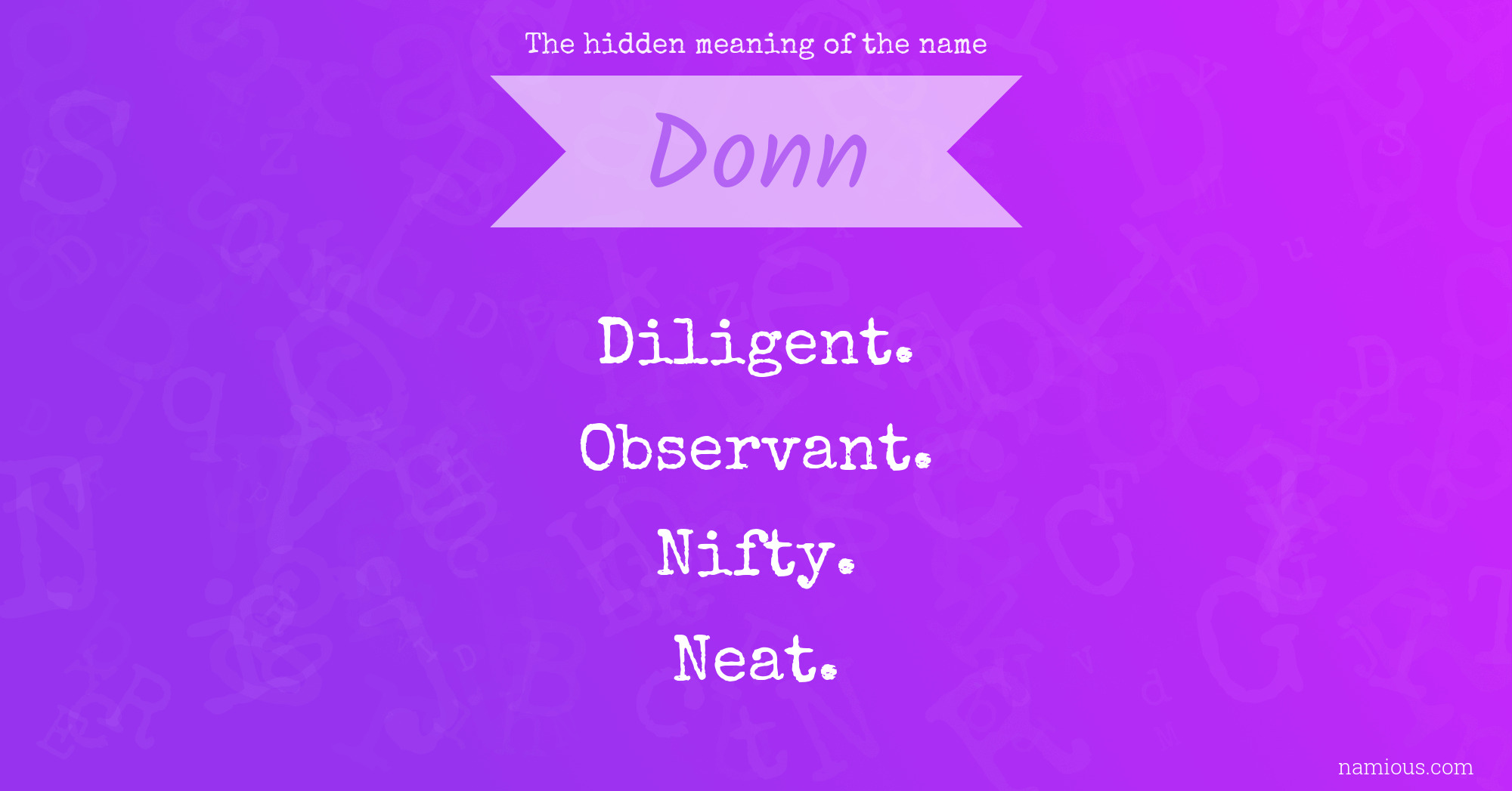 The hidden meaning of the name Donn