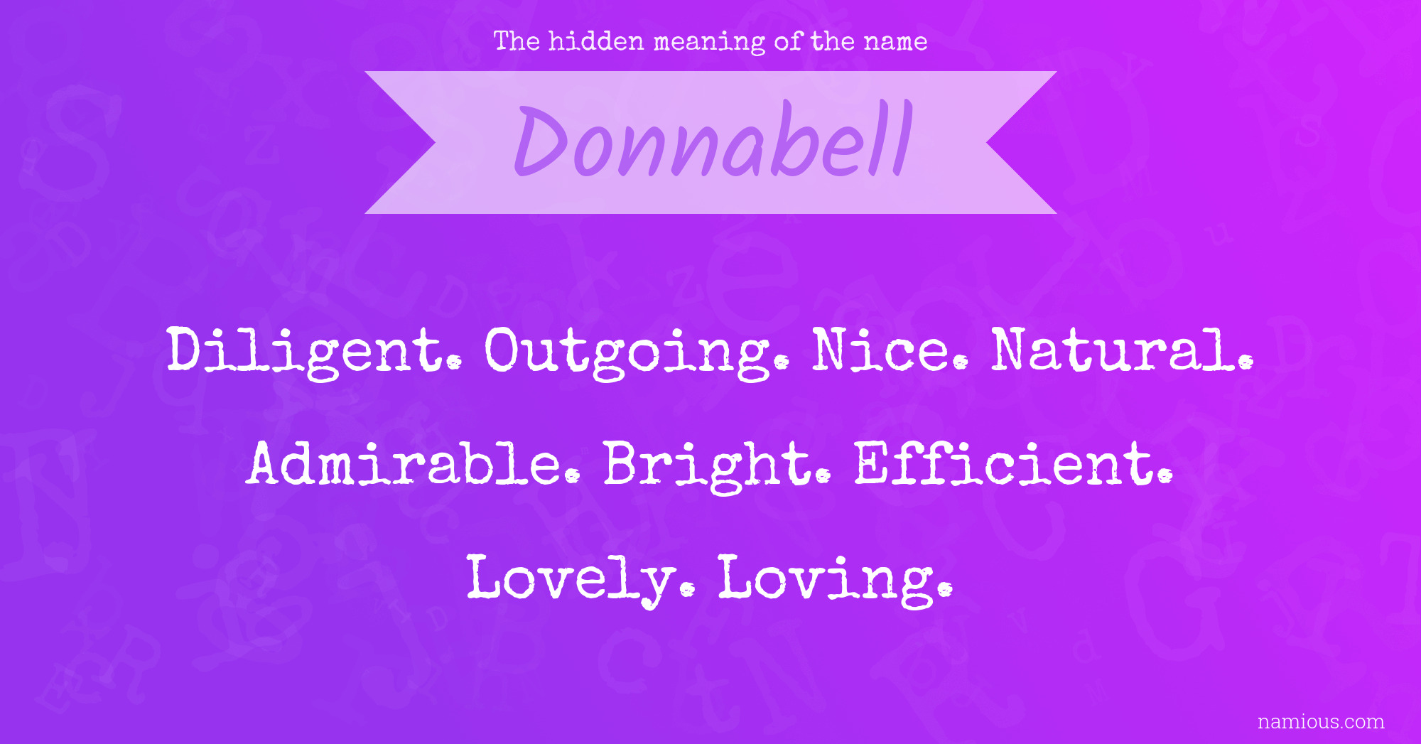 The hidden meaning of the name Donnabell