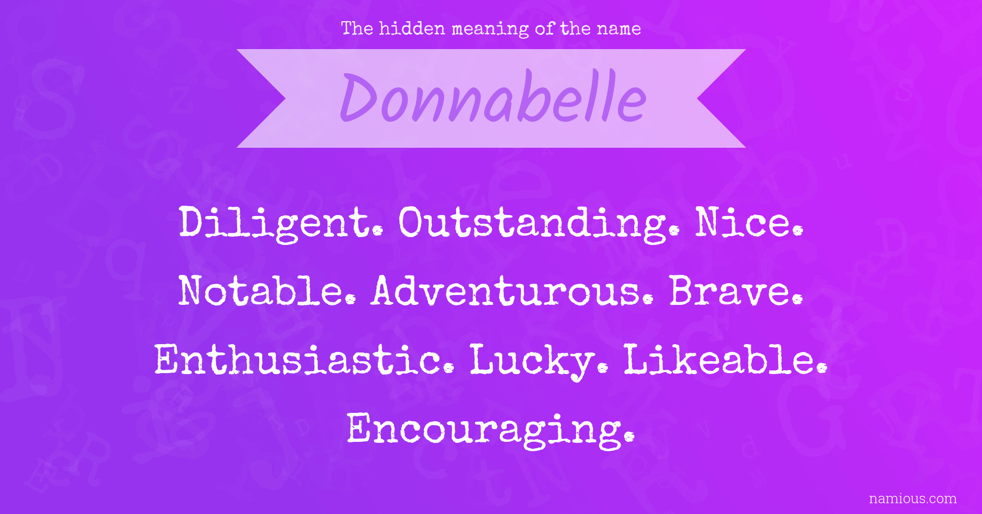 The hidden meaning of the name Donnabelle