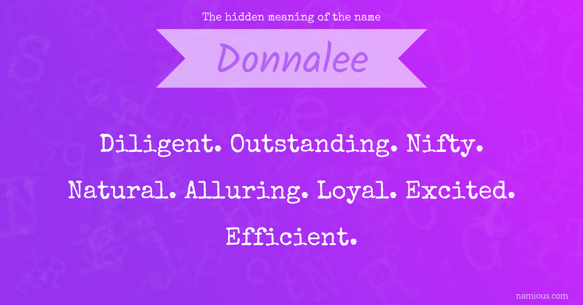 The hidden meaning of the name Donnalee