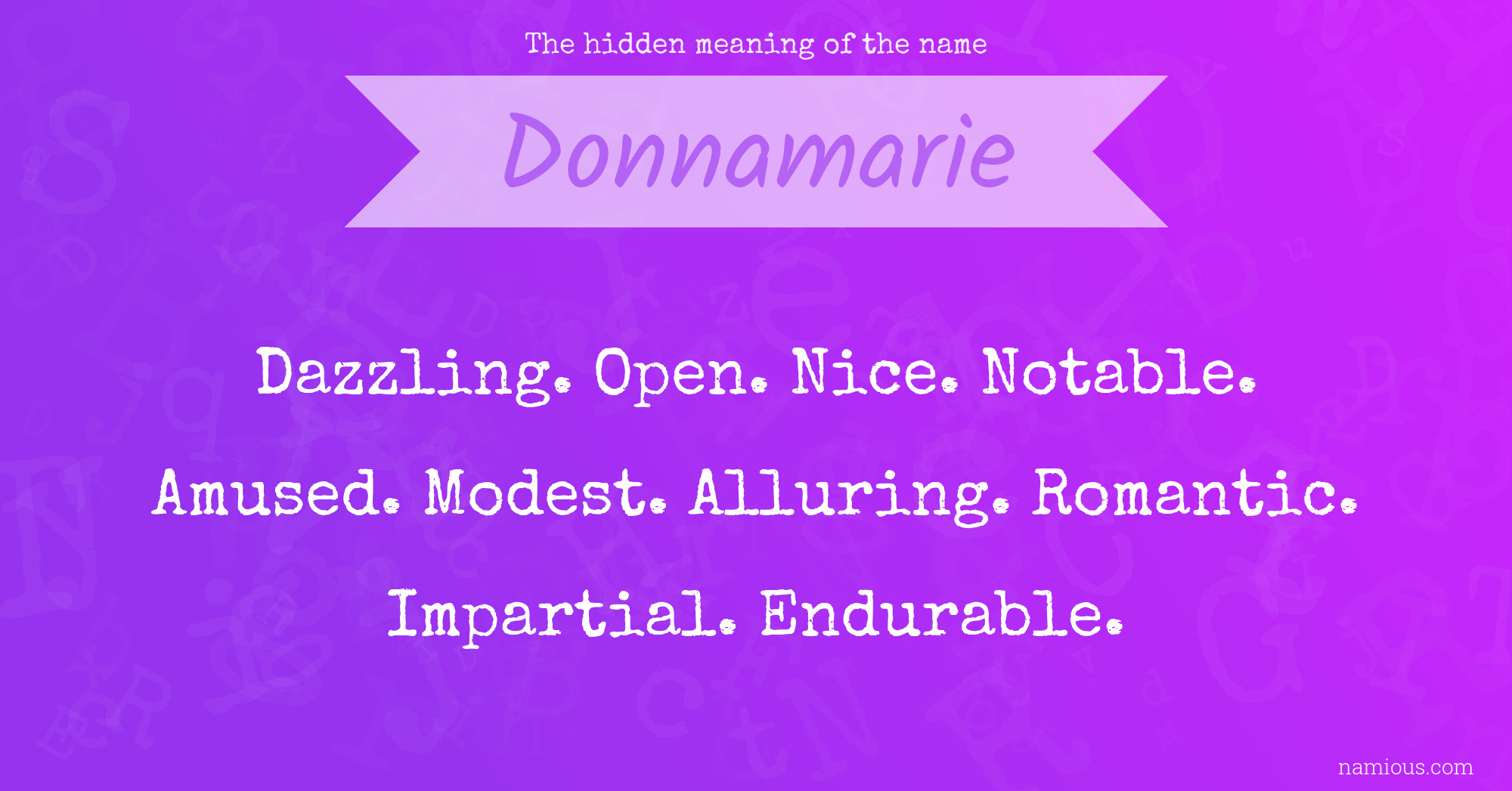 The hidden meaning of the name Donnamarie