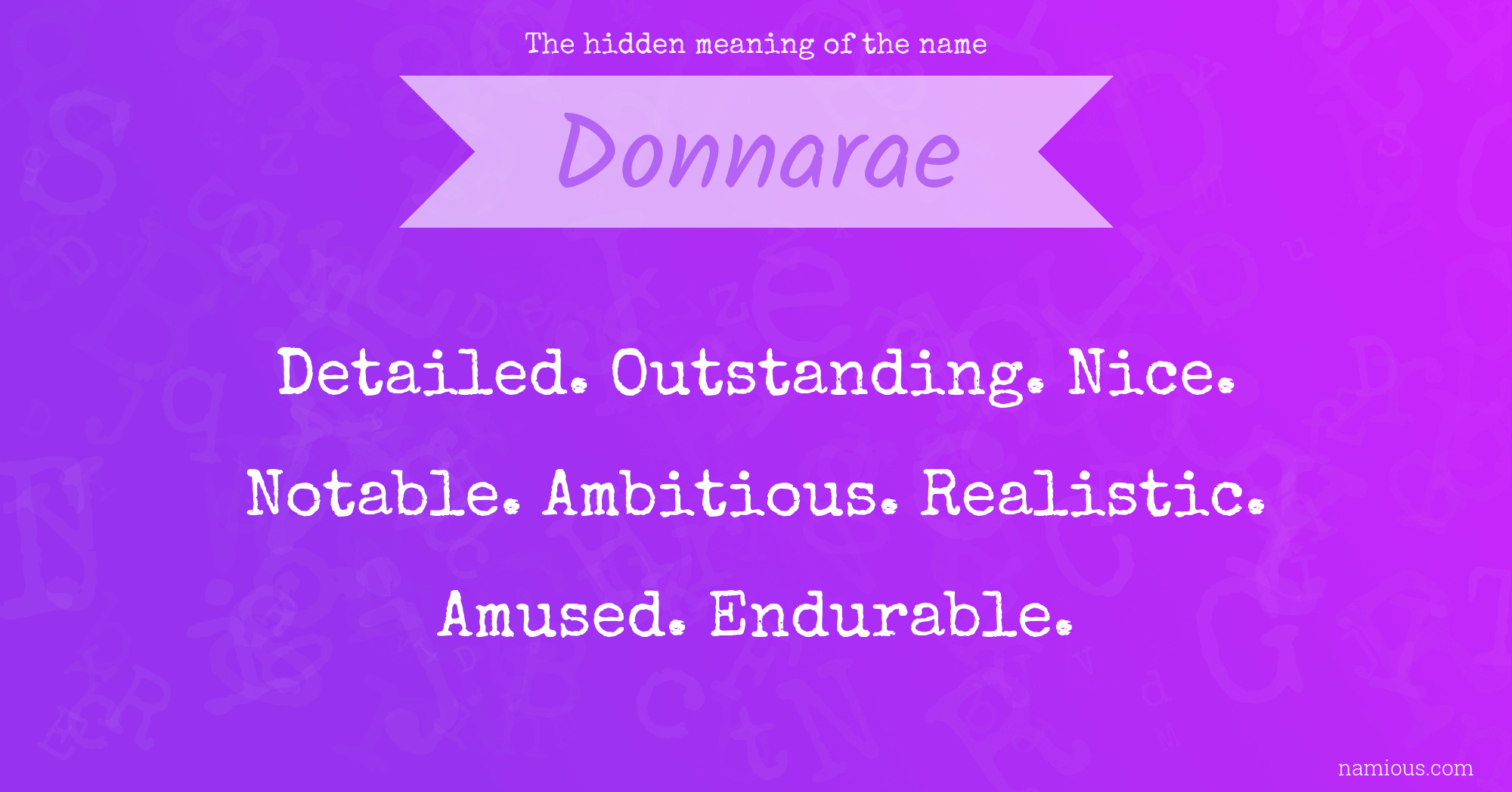 The hidden meaning of the name Donnarae