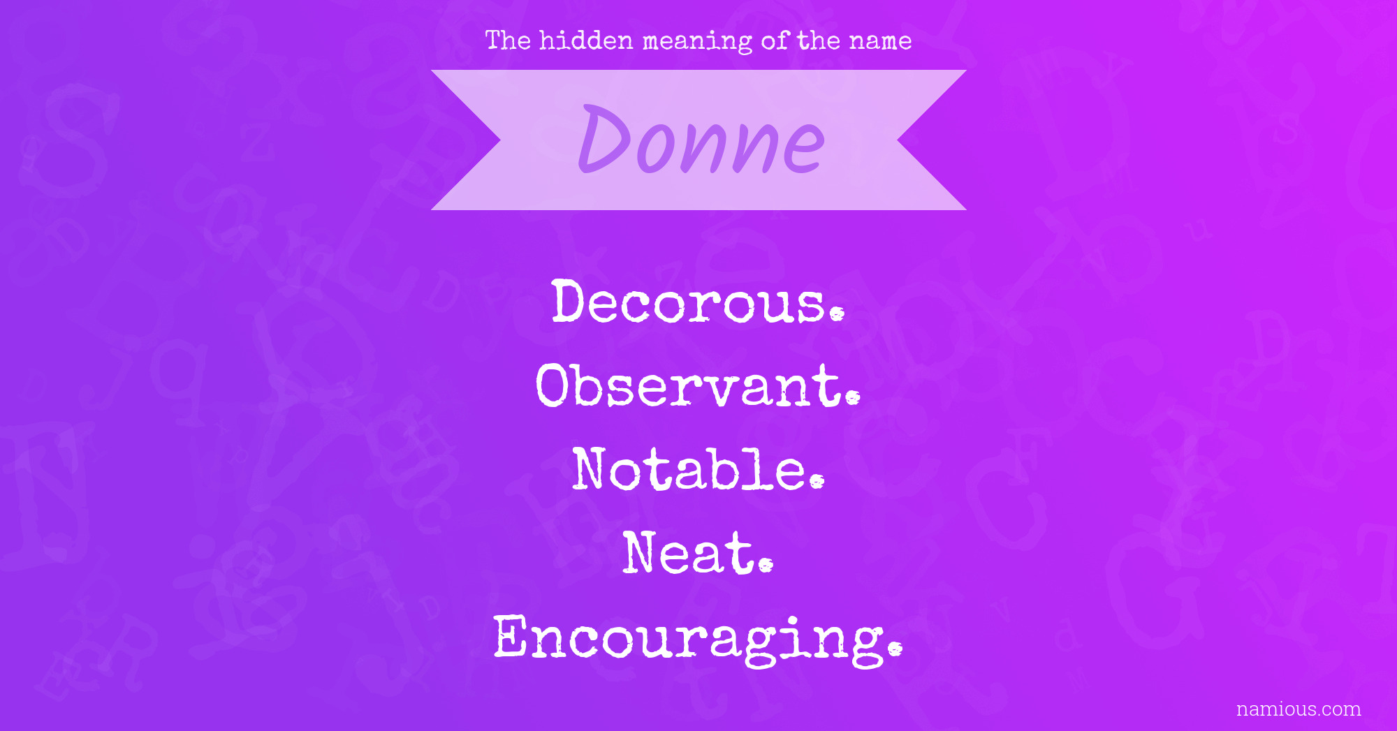 The hidden meaning of the name Donne