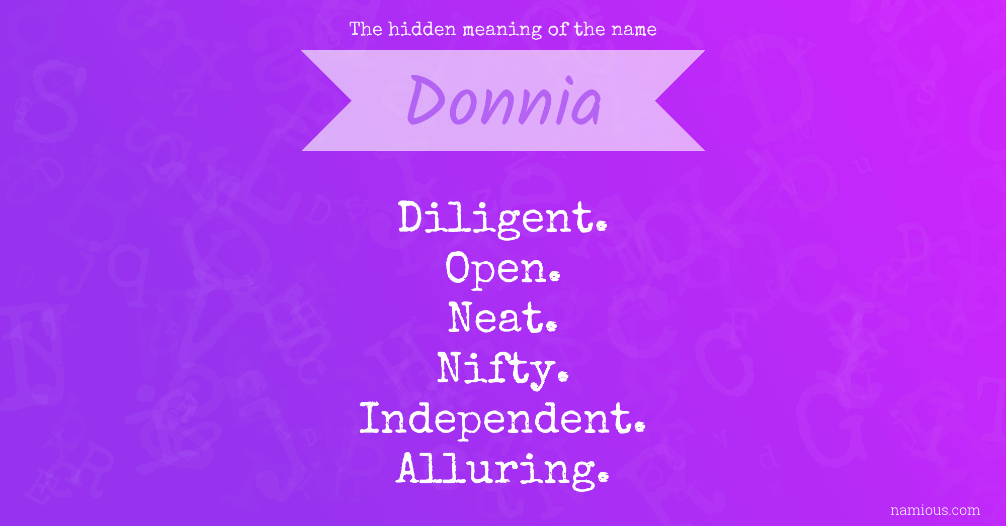 The hidden meaning of the name Donnia