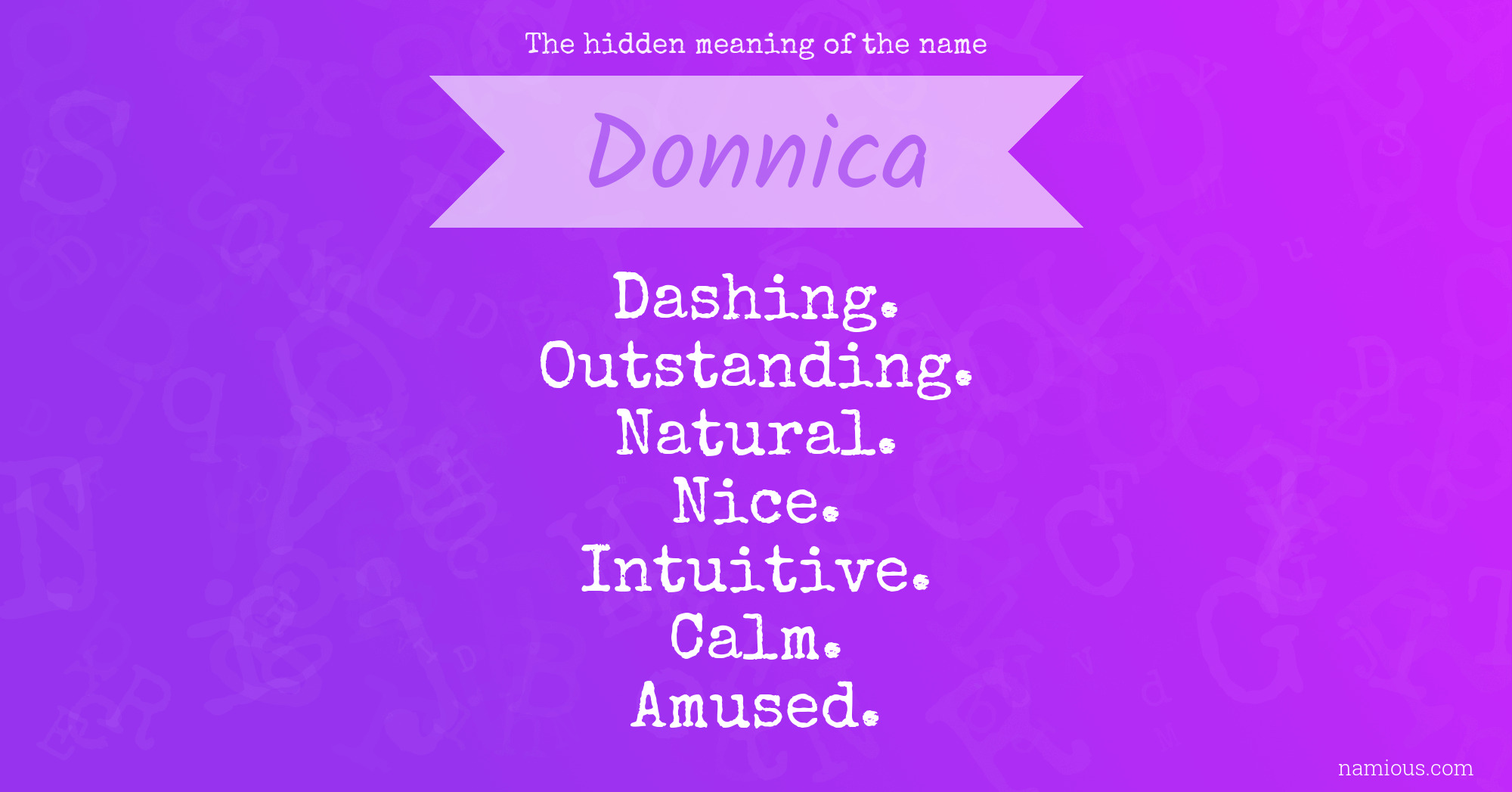 The hidden meaning of the name Donnica