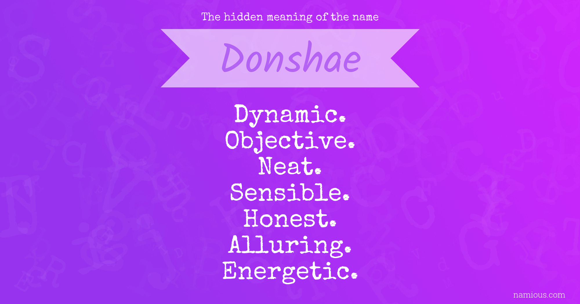 The hidden meaning of the name Donshae