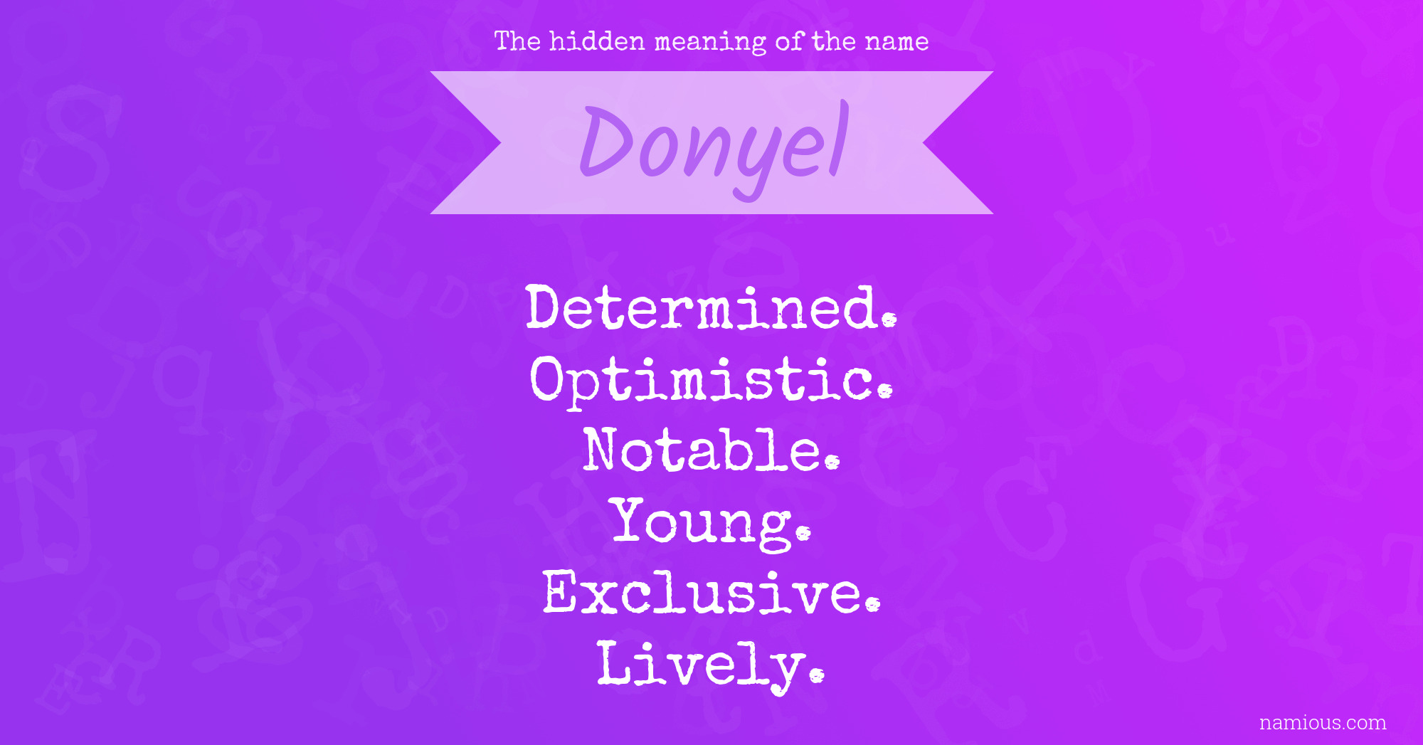 The hidden meaning of the name Donyel