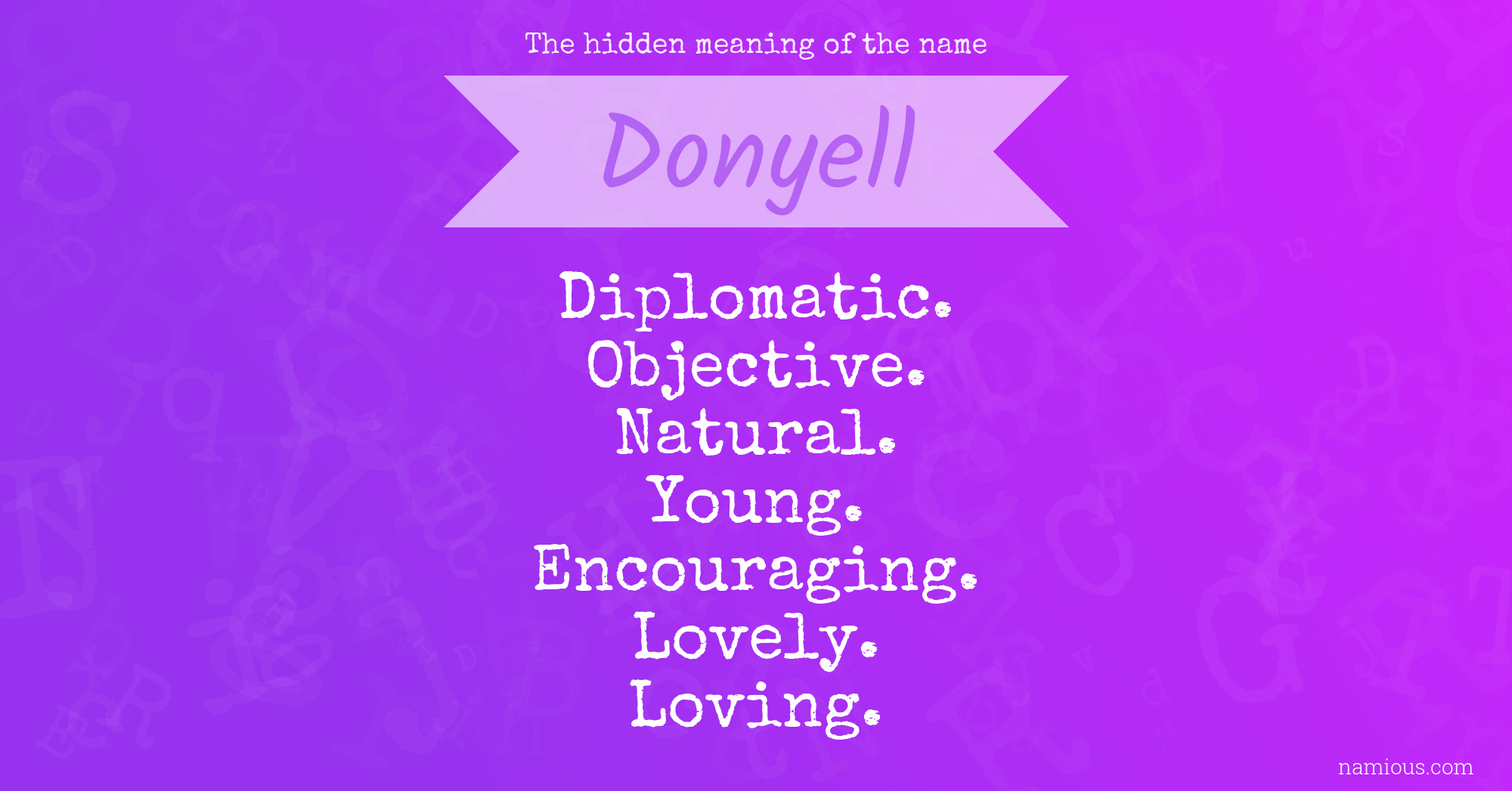 The hidden meaning of the name Donyell